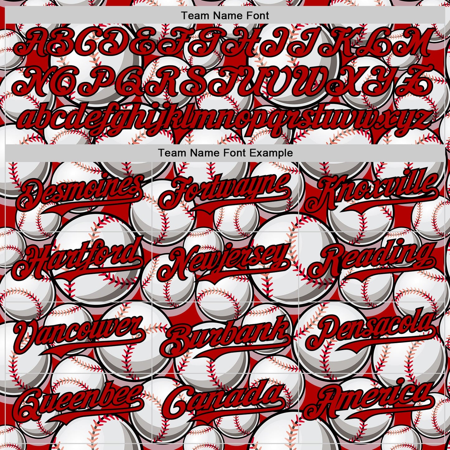 Custom Red Black-White Comic Doodle Ballgame 3D Pattern Design Authentic Baseball Jersey view 4