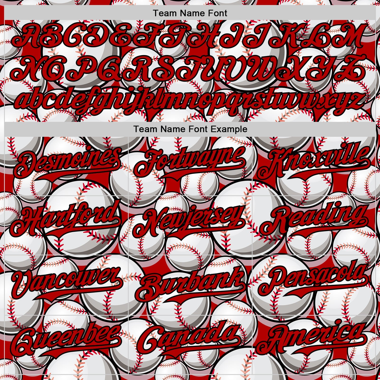 Custom Red Black-White Comic Doodle Ballgame 3D Pattern Design Authentic Baseball Jersey view 4