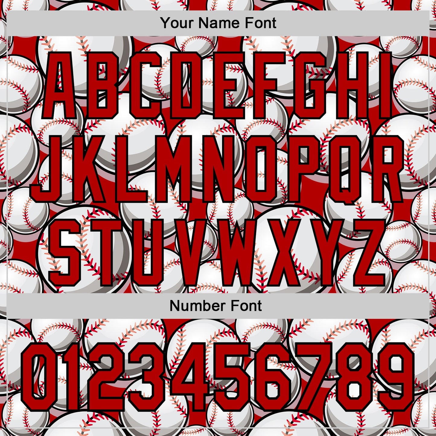 Custom Red Black-White Comic Doodle Ballgame 3D Pattern Design Authentic Baseball Jersey view 5
