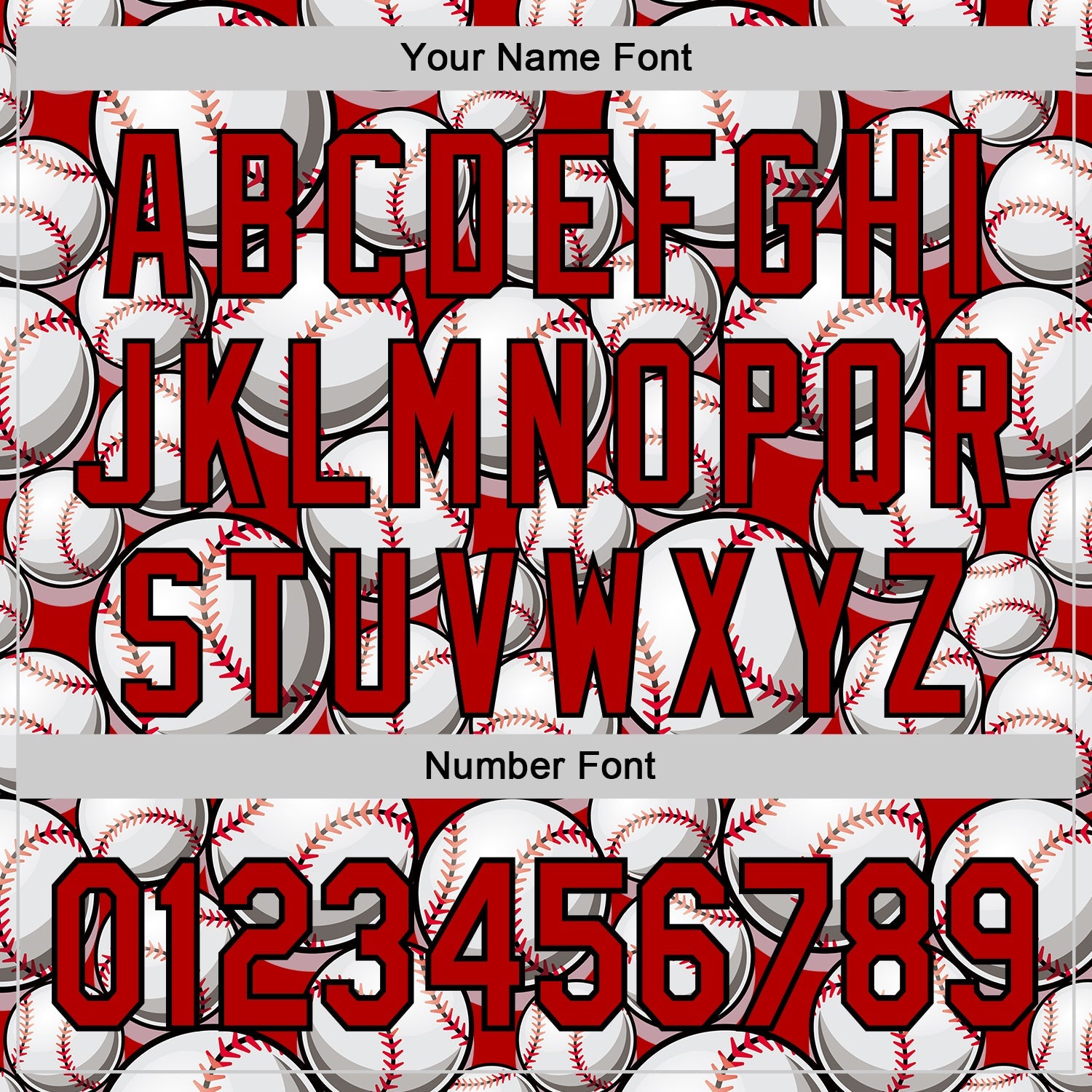 Custom Red Black-White Comic Doodle Ballgame 3D Pattern Design Authentic Baseball Jersey view 5