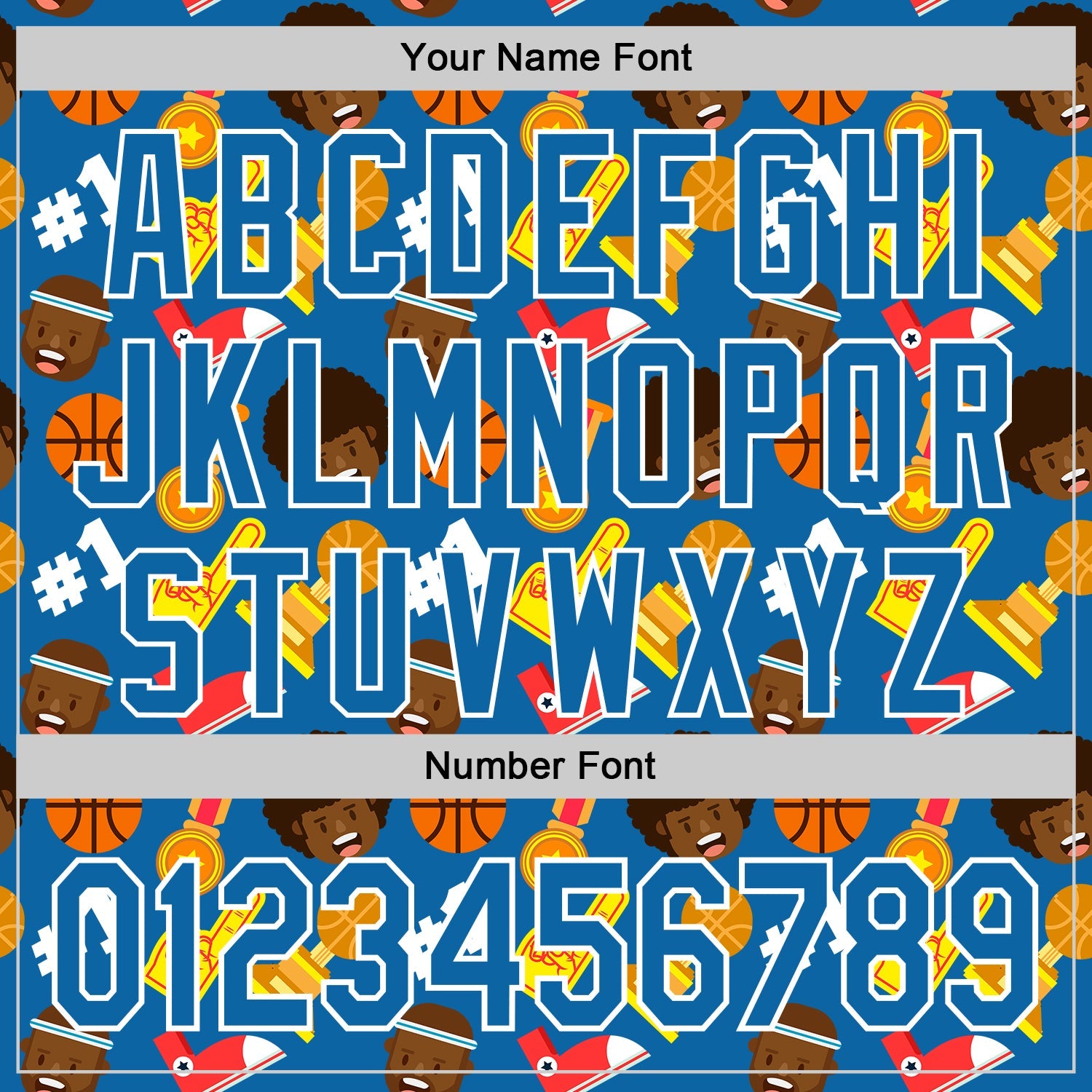 Custom Blue White Comic Doodle Ballgame 3D Pattern Design Authentic Baseball Jersey view 5