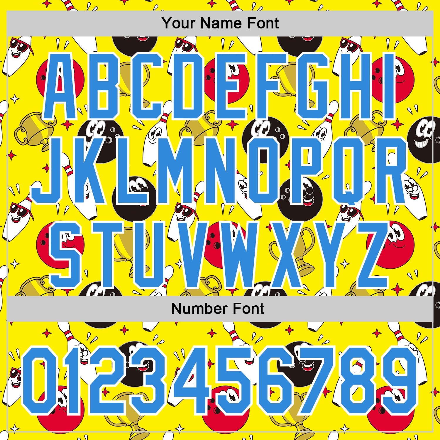 Custom Light Yellow Electric Blue-White Comic Doodle Ballgame 3D Pattern Design Authentic Baseball Jersey view 5