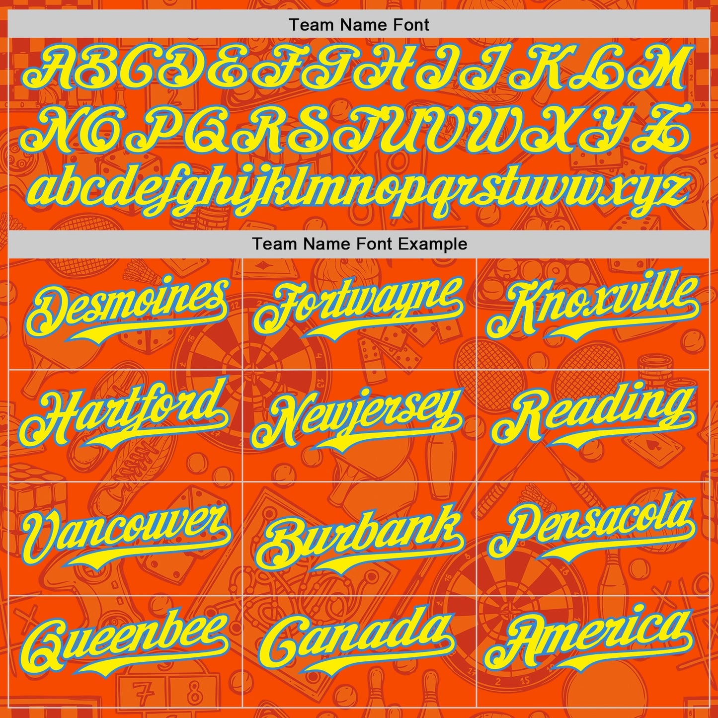 Custom Orange Light Yellow-Electric Blue Comic Doodle Ballgame 3D Pattern Design Authentic Baseball Jersey view 4