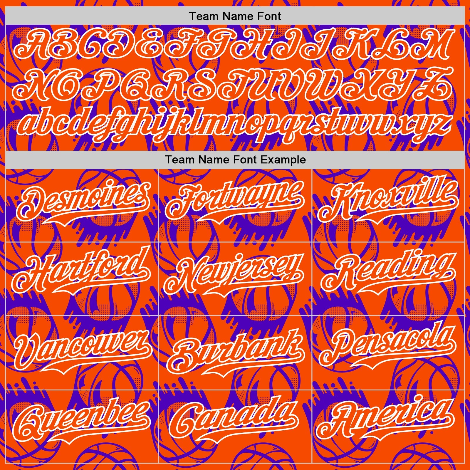 Custom Orange White Comic Doodle Ballgame 3D Pattern Design Authentic Baseball Jersey view 4