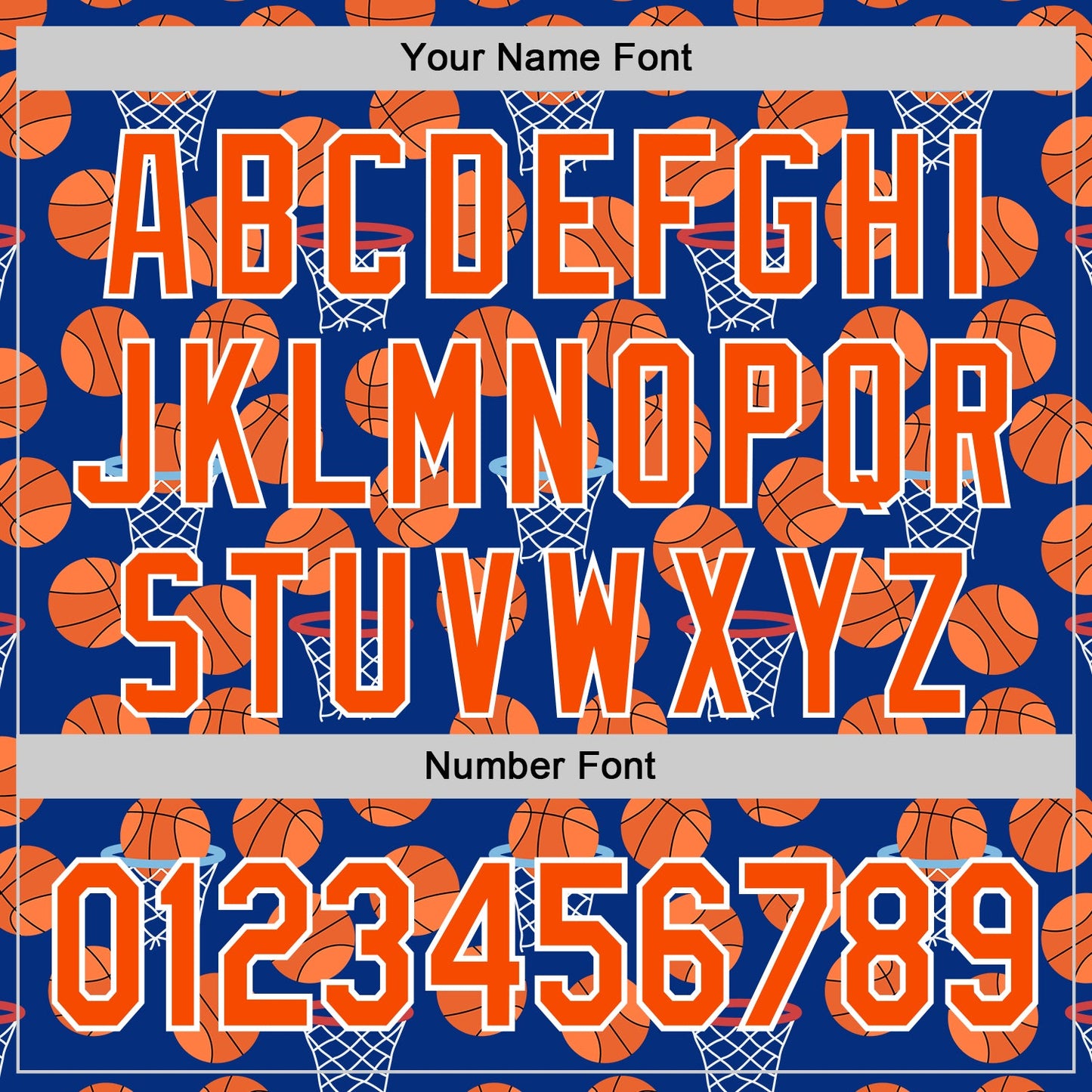 Custom Royal Orange-White Comic Doodle Ballgame 3D Pattern Design Authentic Baseball Jersey view 5
