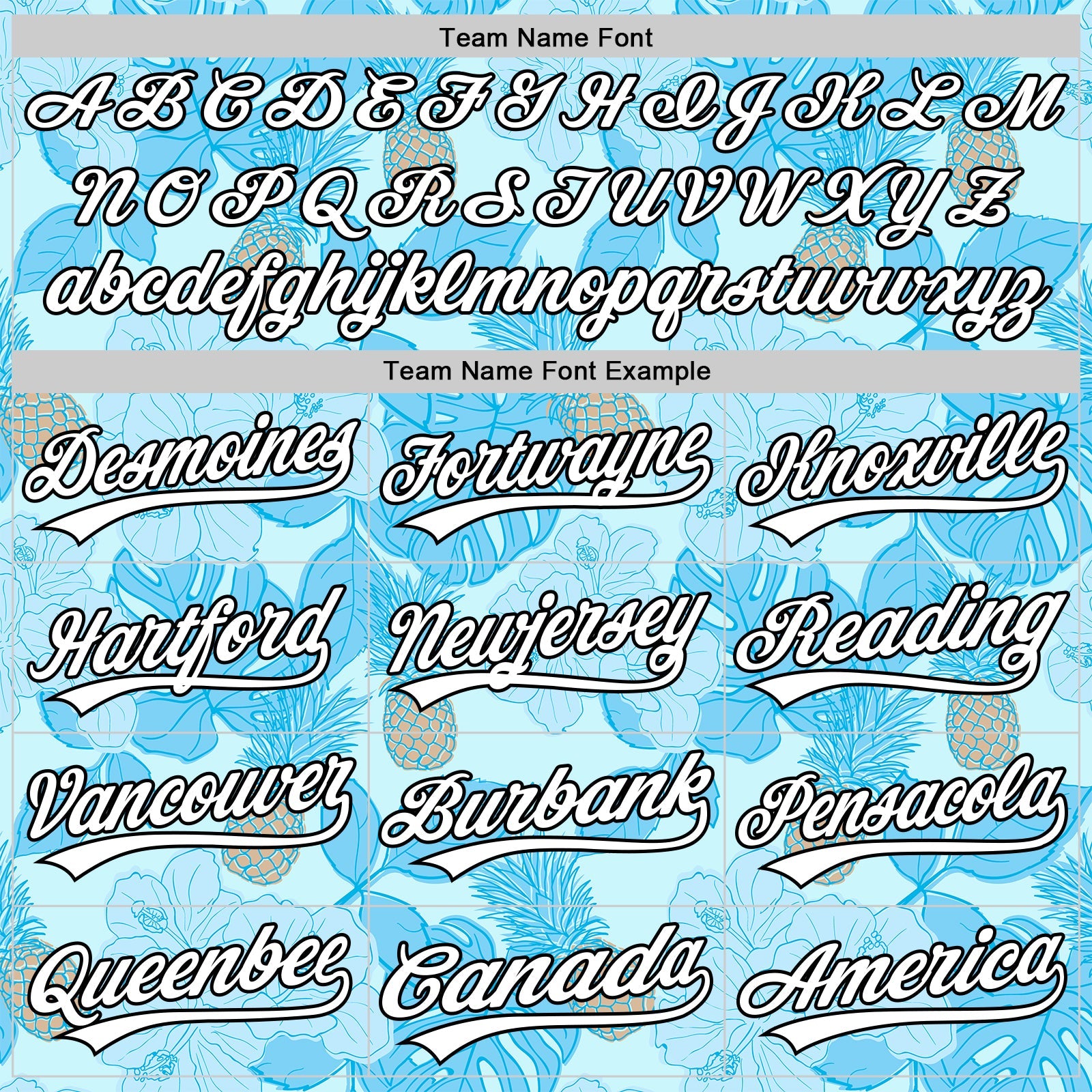 Custom Ice Blue White-Black 3D Hawaii Tropical Palm Leaves And Fruit Pineapple Authentic Baseball Jersey view 4