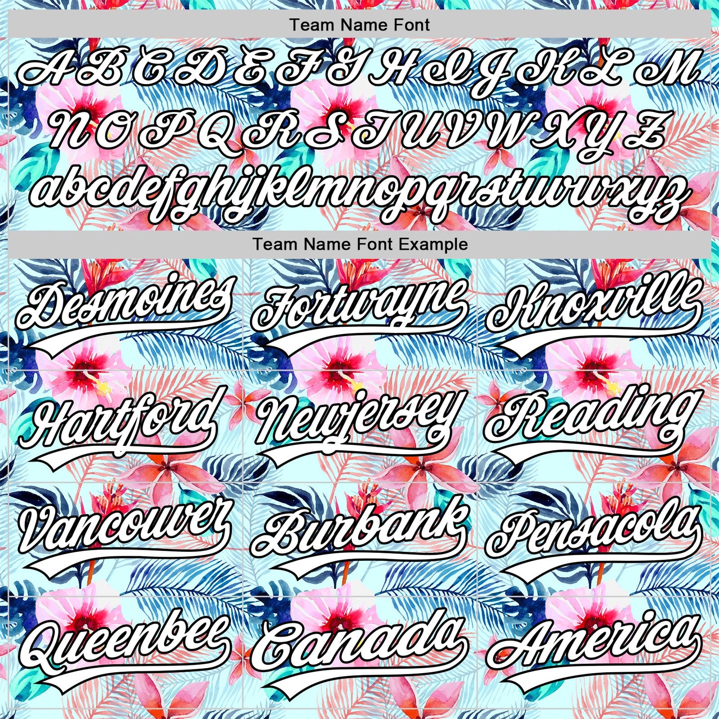 Custom Ice Blue White-Black 3D Hawaii Tropical Palm Leaves And Flower Authentic Baseball Jersey view 4