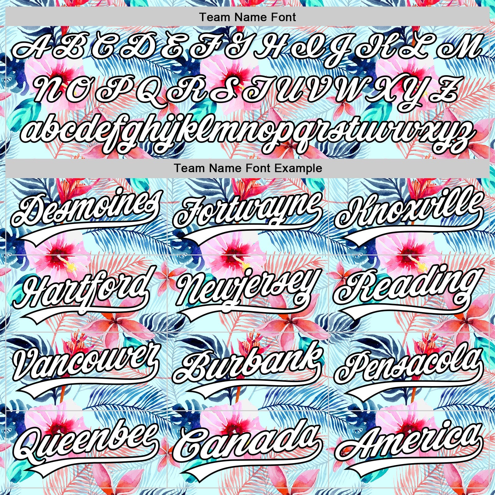 Custom Ice Blue White-Black 3D Hawaii Tropical Palm Leaves And Flower Authentic Baseball Jersey view 4