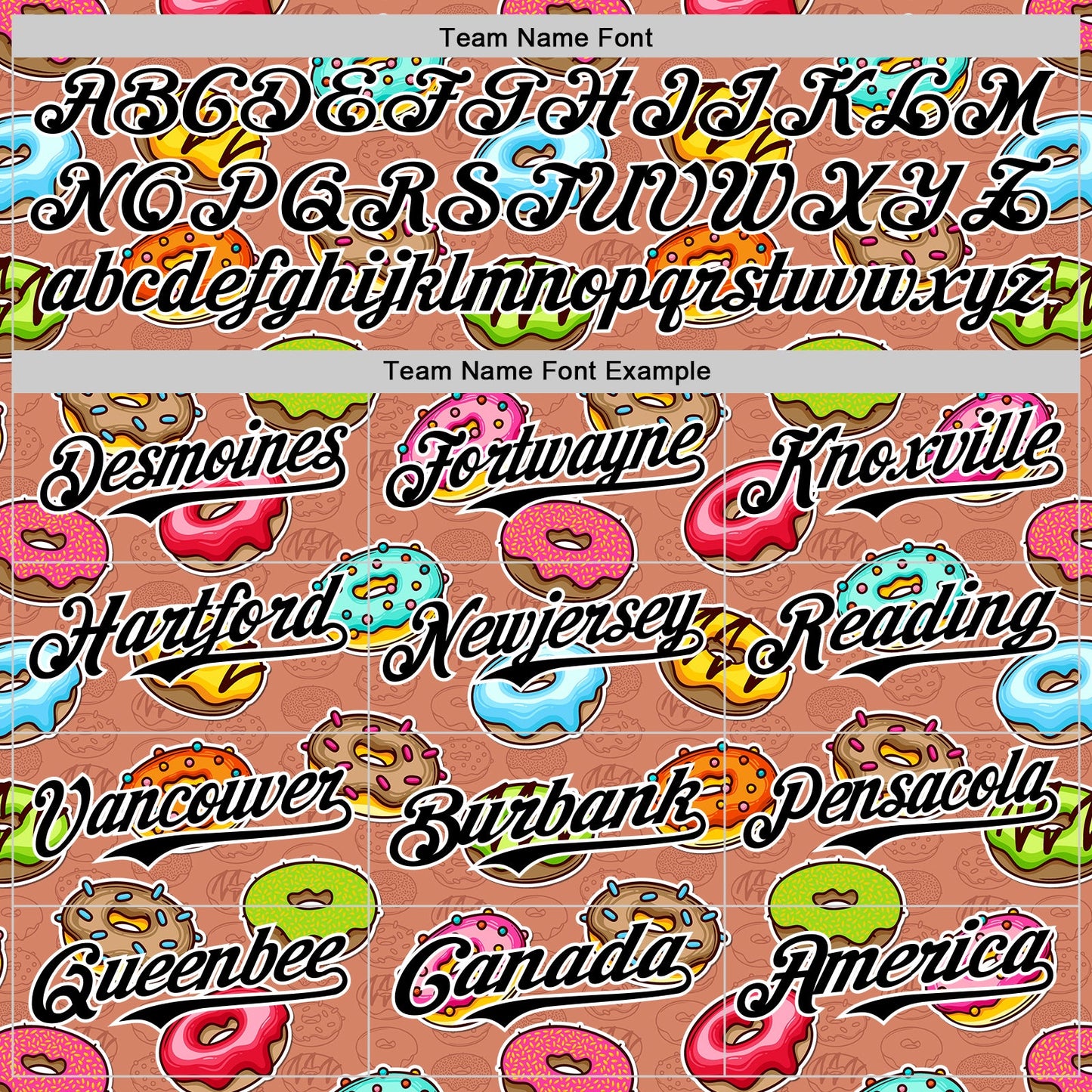 Custom Brown Black-White 3D Pattern Design Foodie Food Dessert Doughnut Authentic Baseball Jersey view 4