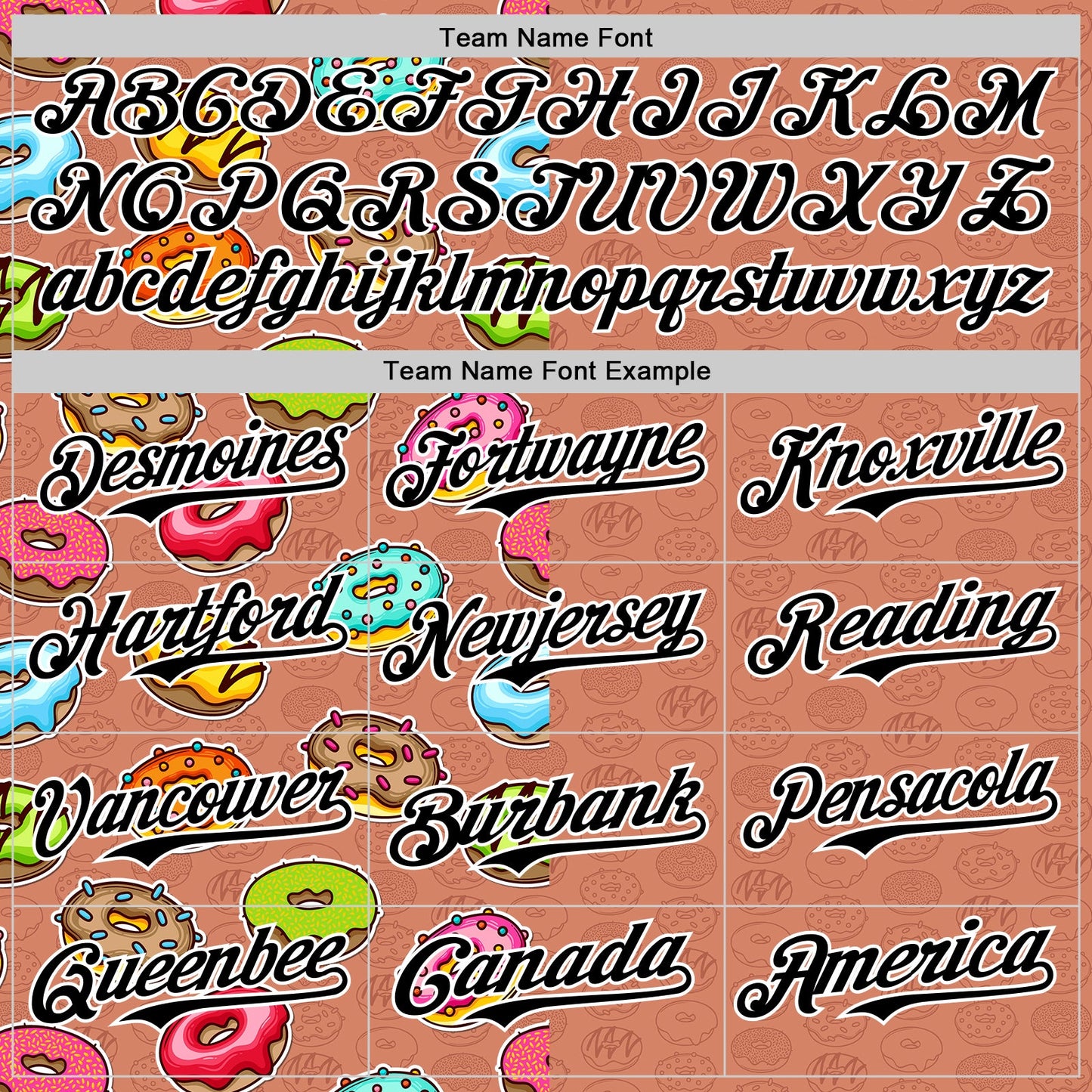 Custom Brown Black-White 3D Pattern Design Foodie Food Dessert Doughnut Authentic Baseball Jersey view 4