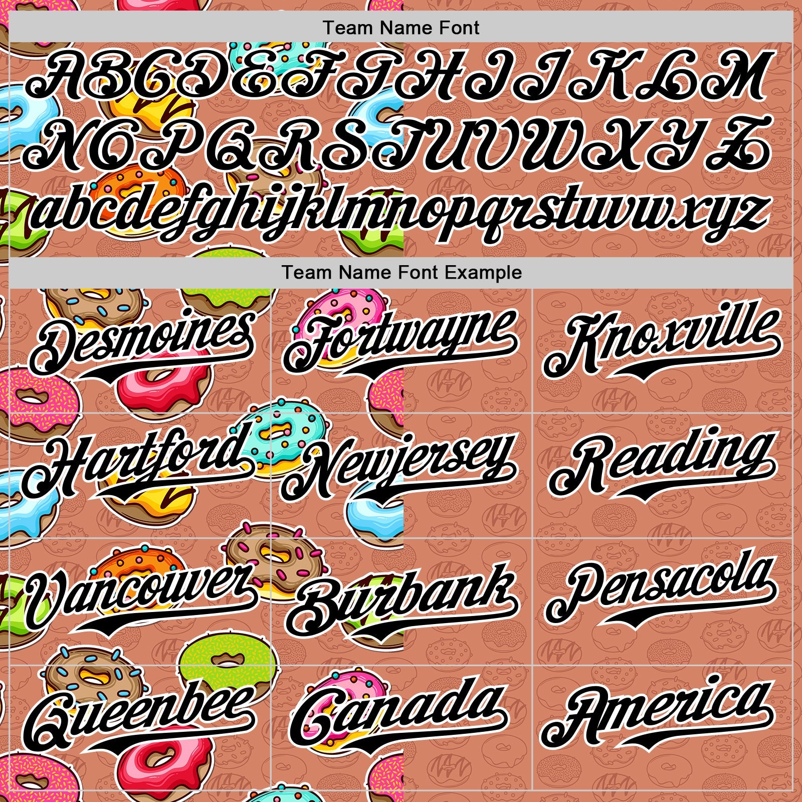 Custom Brown Black-White 3D Pattern Design Foodie Food Dessert Doughnut Authentic Baseball Jersey view 4