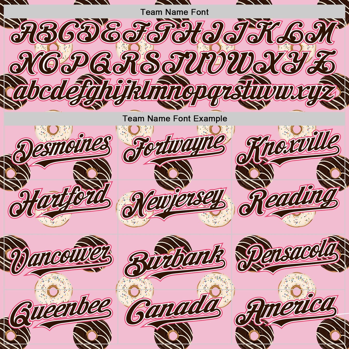 Custom Light Pink Brown-Neon Pink 3D Pattern Design Foodie Food Dessert Doughnut Authentic Baseball Jersey view 4