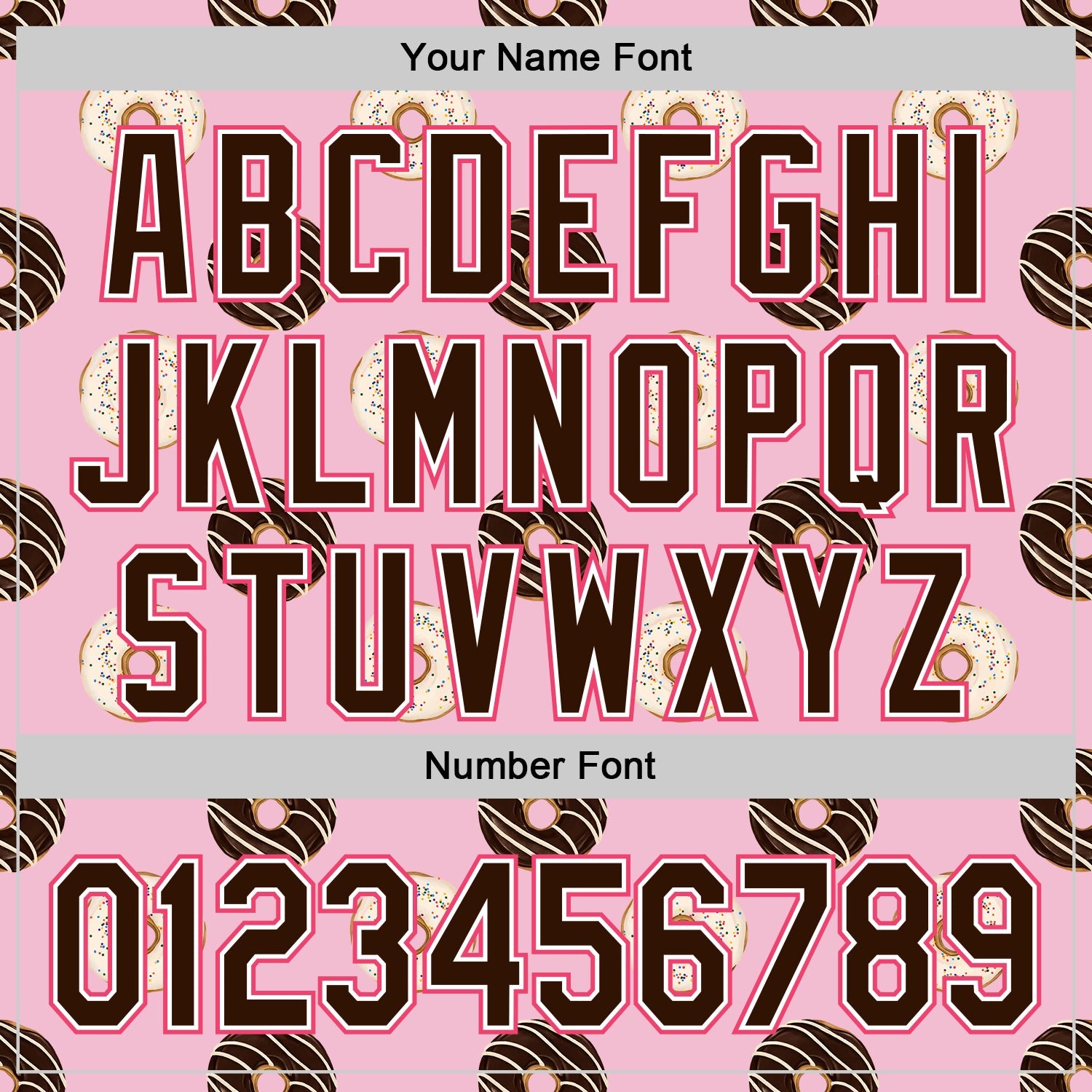 Custom Light Pink Brown-Neon Pink 3D Pattern Design Foodie Food Dessert Doughnut Authentic Baseball Jersey view 5