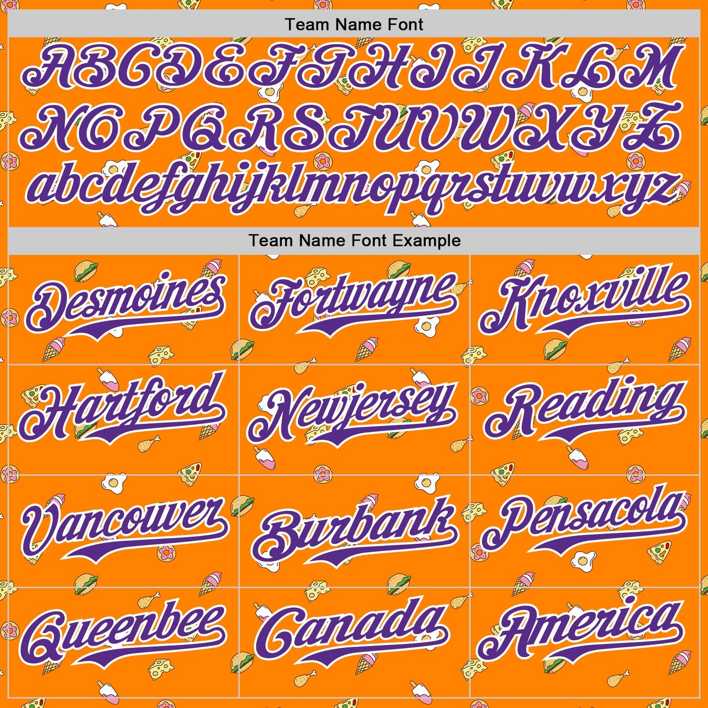 Custom Bay Orange Purple-White 3D Pattern Design Foodie Fast Food Cheese Pizza Dessert Ice Cream Authentic Baseball Jersey view 4