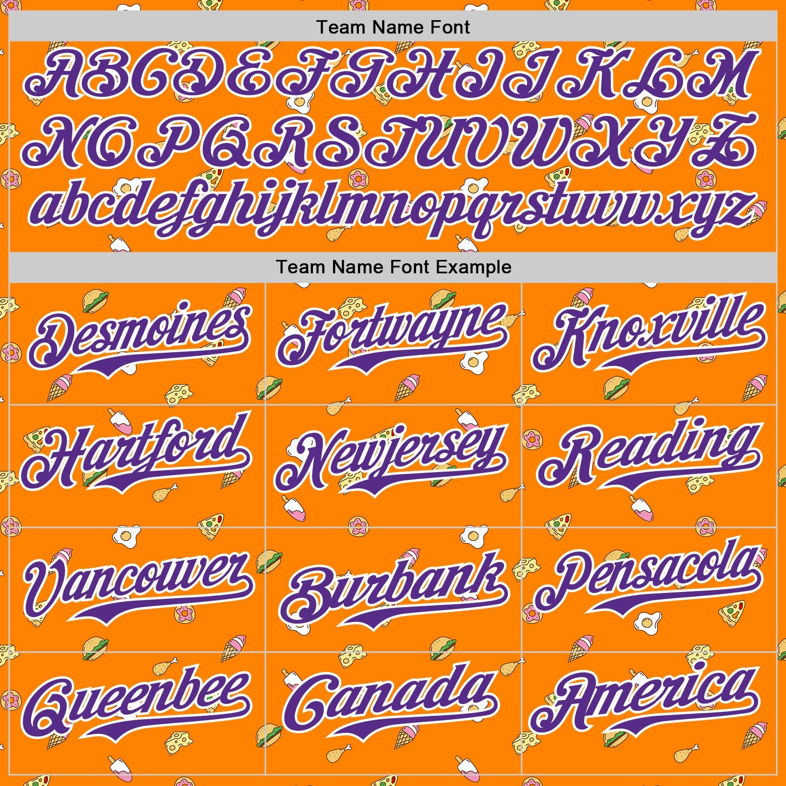 Custom Bay Orange Purple-White 3D Pattern Design Foodie Fast Food Cheese Pizza Dessert Ice Cream Authentic Baseball Jersey view 4
