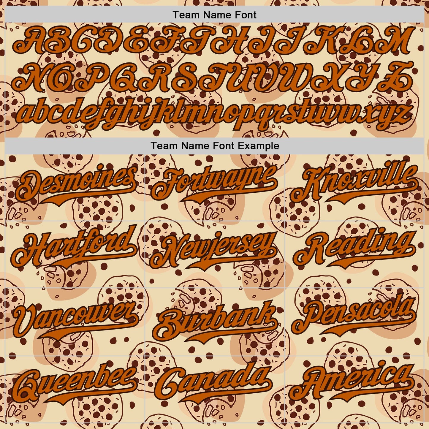 Custom Cream Texas Orange-Brown 3D Pattern Design Foodie Food Snack Chocolate Cookie Authentic Baseball Jersey view 4