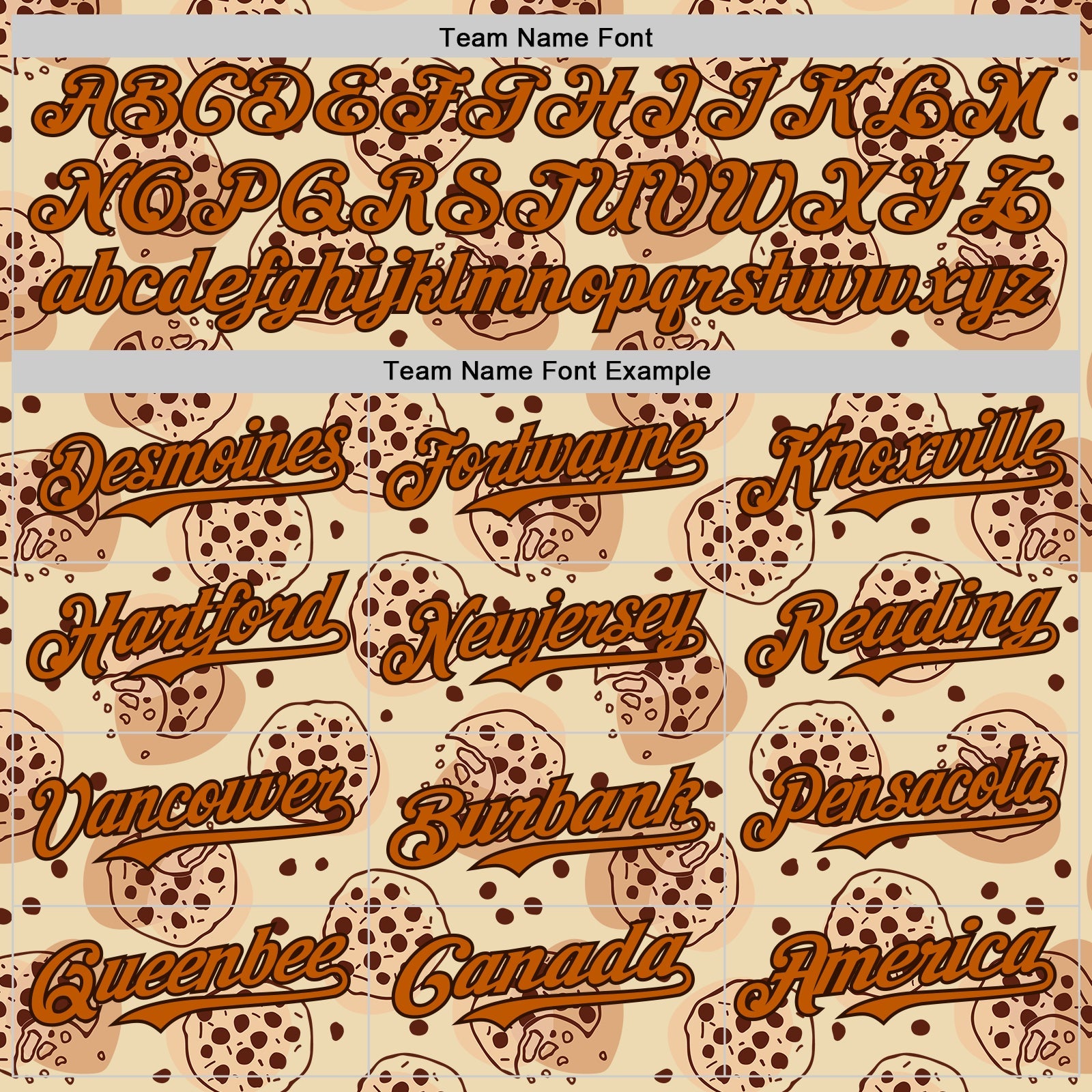 Custom Cream Texas Orange-Brown 3D Pattern Design Foodie Food Snack Chocolate Cookie Authentic Baseball Jersey view 4