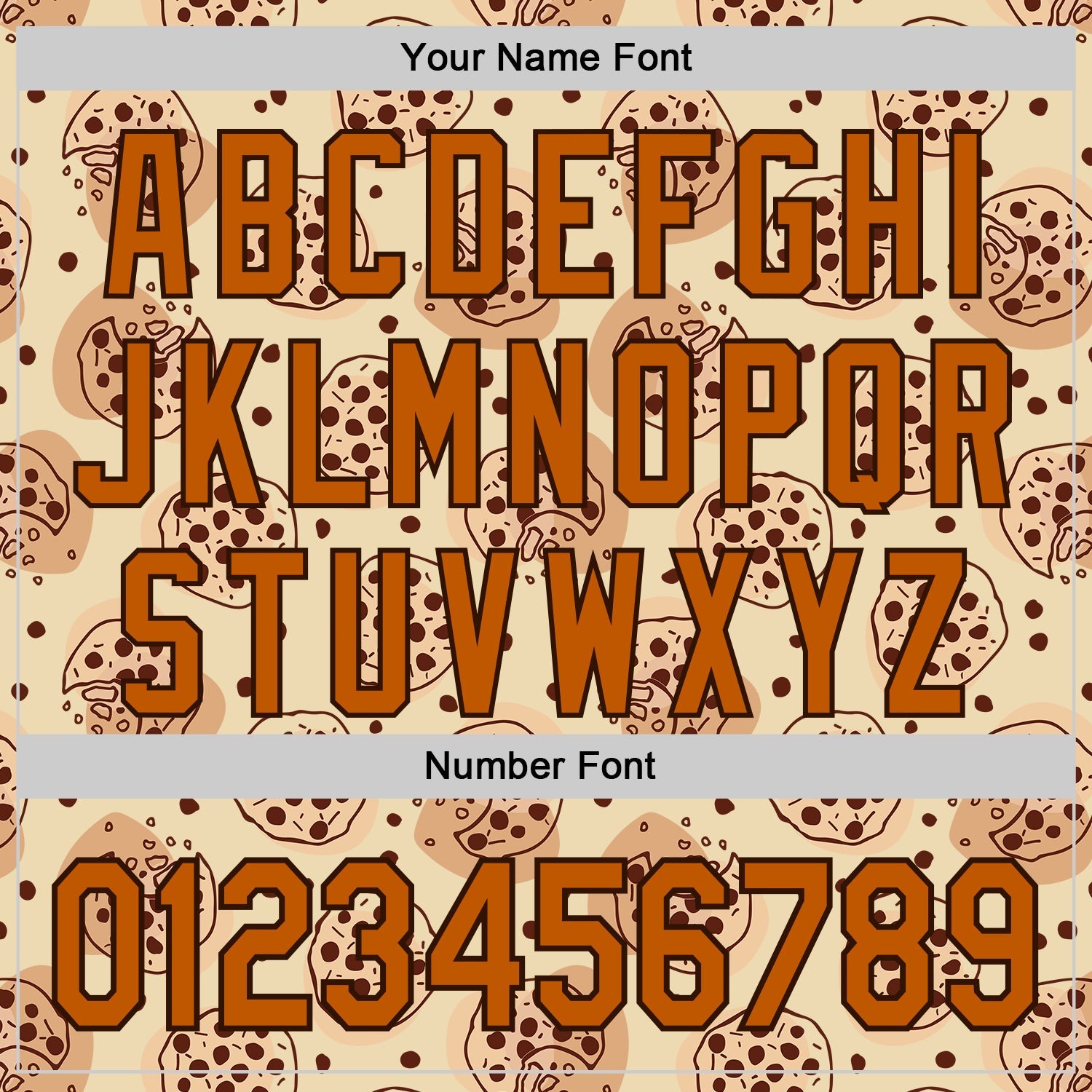 Custom Cream Texas Orange-Brown 3D Pattern Design Foodie Food Snack Chocolate Cookie Authentic Baseball Jersey view 5