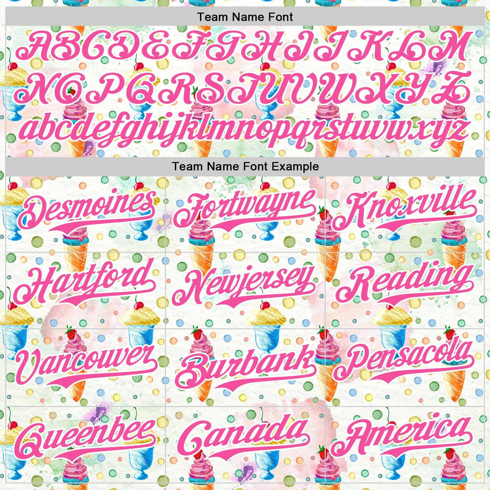 Custom White Pink 3D Pattern Design Foodie Food Dessert Ice Cream Authentic Baseball Jersey view 4