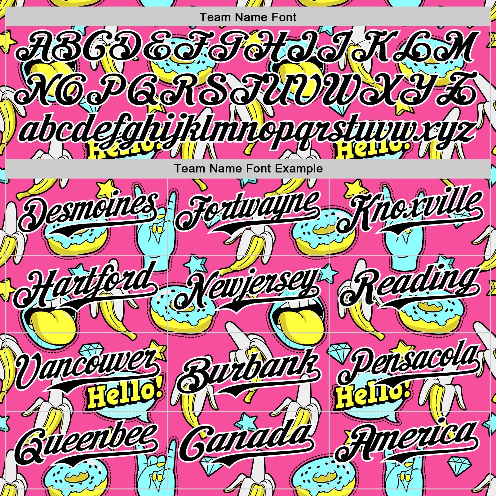 Custom Pink Black-White 3D Pattern Design Funny Cartoon Food Donut And Fruit Banana Authentic Baseball Jersey view 4