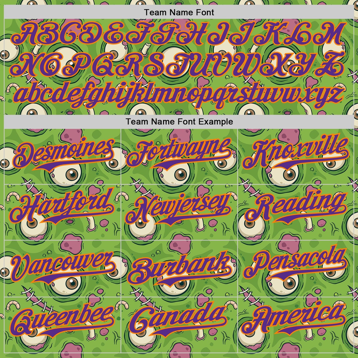 Custom Green Bay Orange-Purple 3D Pattern Design Funny Cartoon Monster Authentic Baseball Jersey view 4