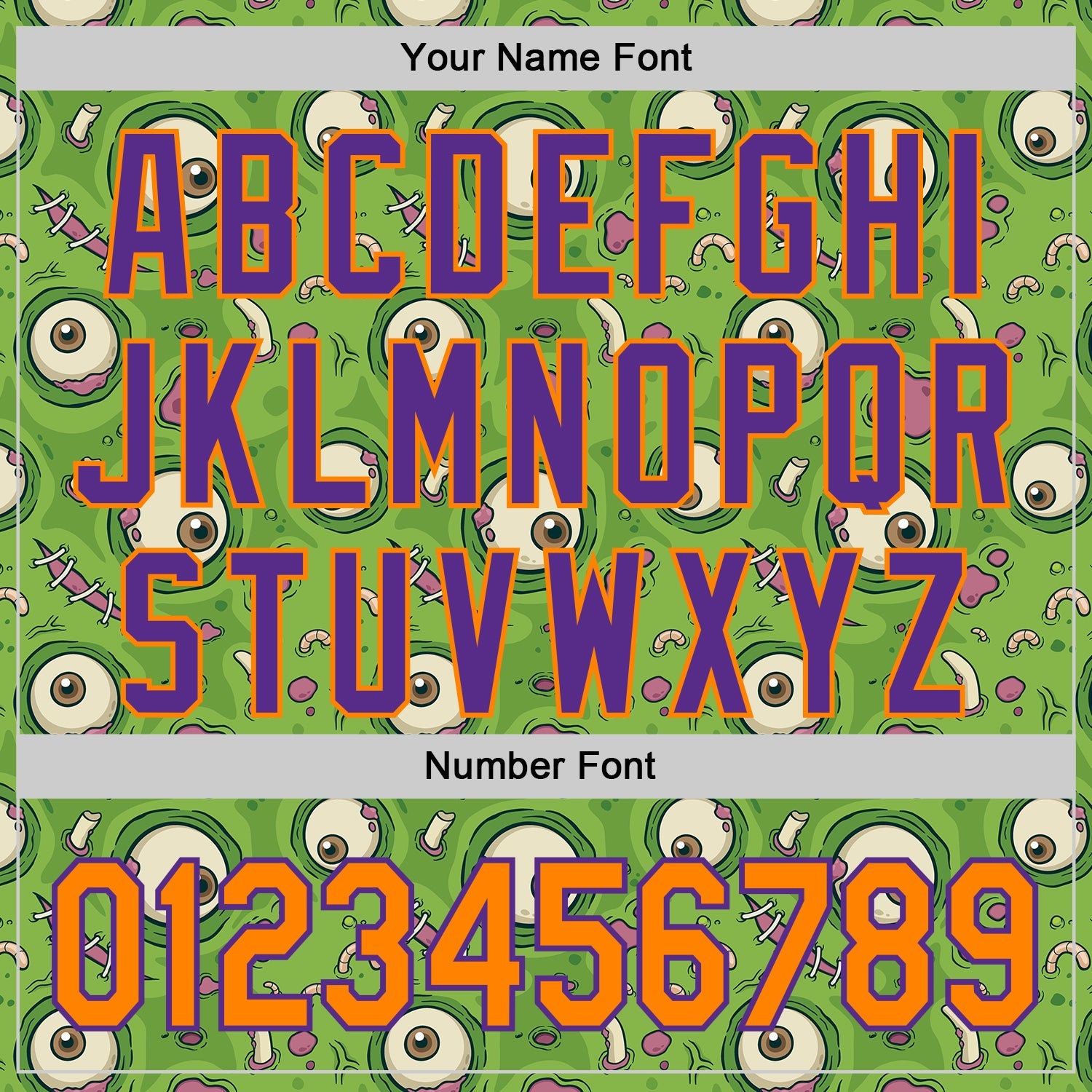 Custom Green Bay Orange-Purple 3D Pattern Design Funny Cartoon Monster Authentic Baseball Jersey view 5