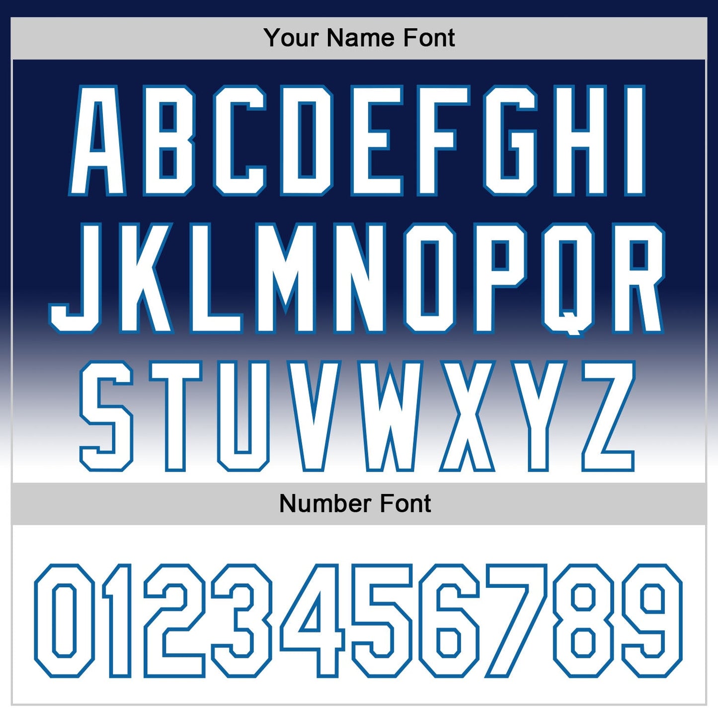 Custom Navy White-Blue 3D Pattern Design Father's Day Fade Authentic Baseball Jersey view 4