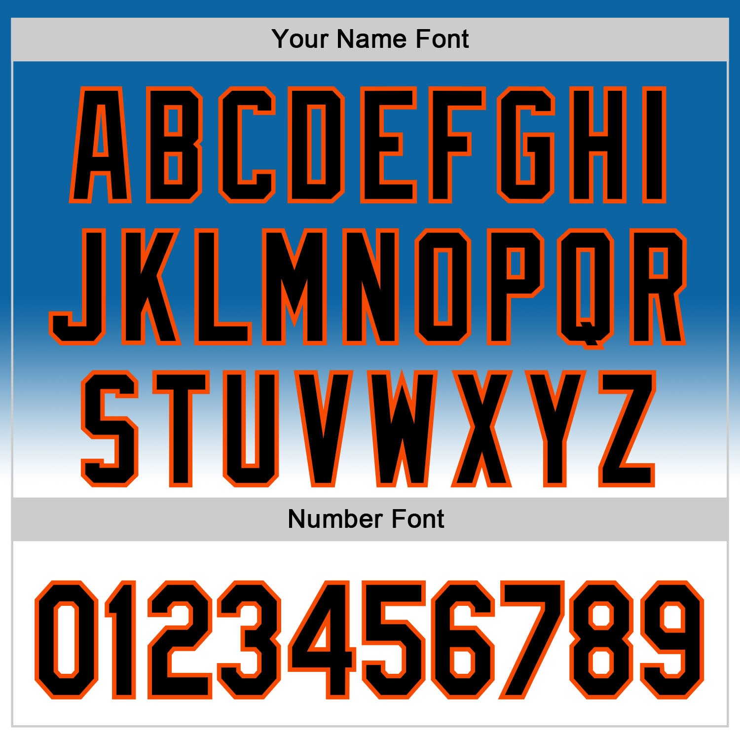 Custom Blue Black-Orange 3D Pattern Design Father's Day Fade Authentic Baseball Jersey view 4