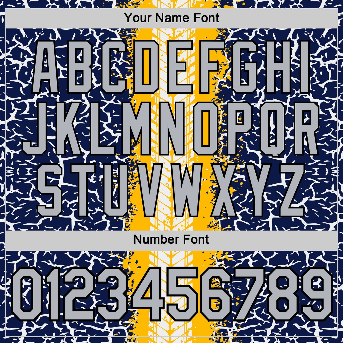 Custom Navy Light Gray Gold-Black 3D Esports Performance T-Shirt view 4