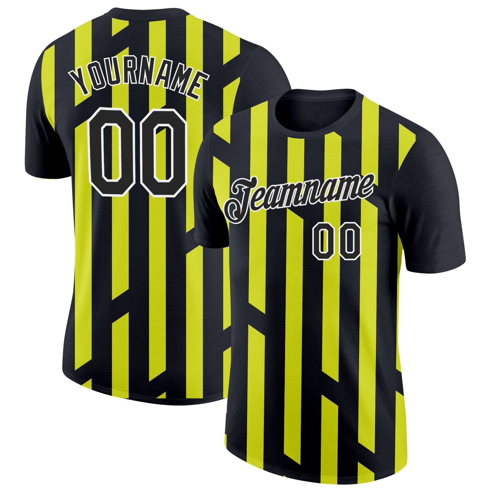 Custom Black Neon Yellow-White 3D Esports Performance T-Shirt - Main View