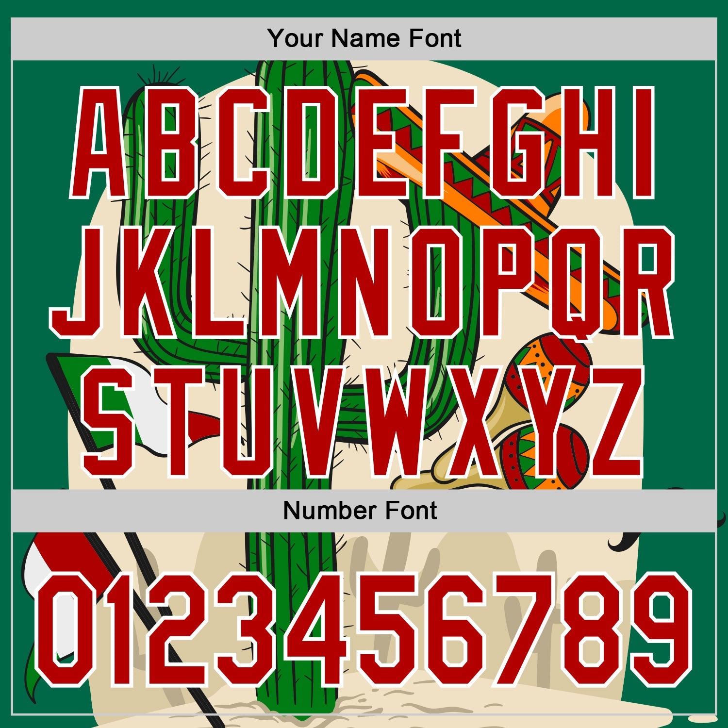 Custom Kelly Green Red-White 3D Mexican Festival Cactus Sombrero And Flag Cinco de Mayo Authentic Baseball Jersey view 5