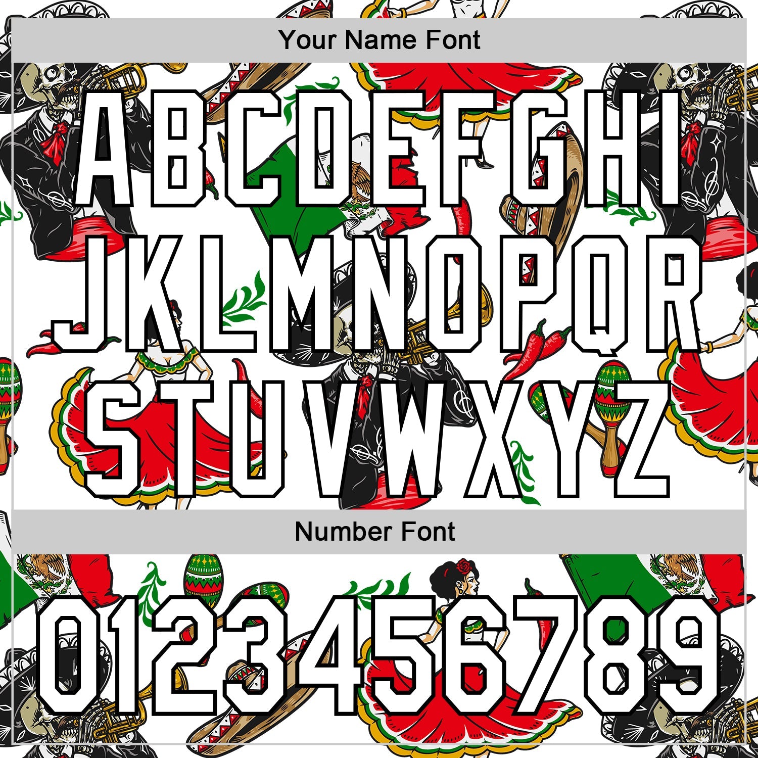 Custom White Black 3D Mexican Festival Skull Cinco de Mayo Authentic Baseball Jersey view 5