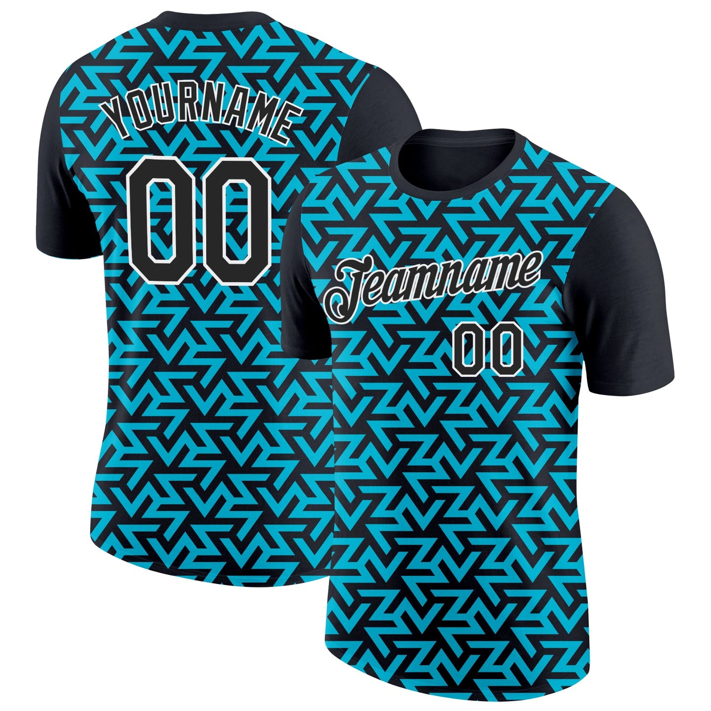 Custom Black Lakes Blue-White 3D Esports Performance T-Shirt - Main View