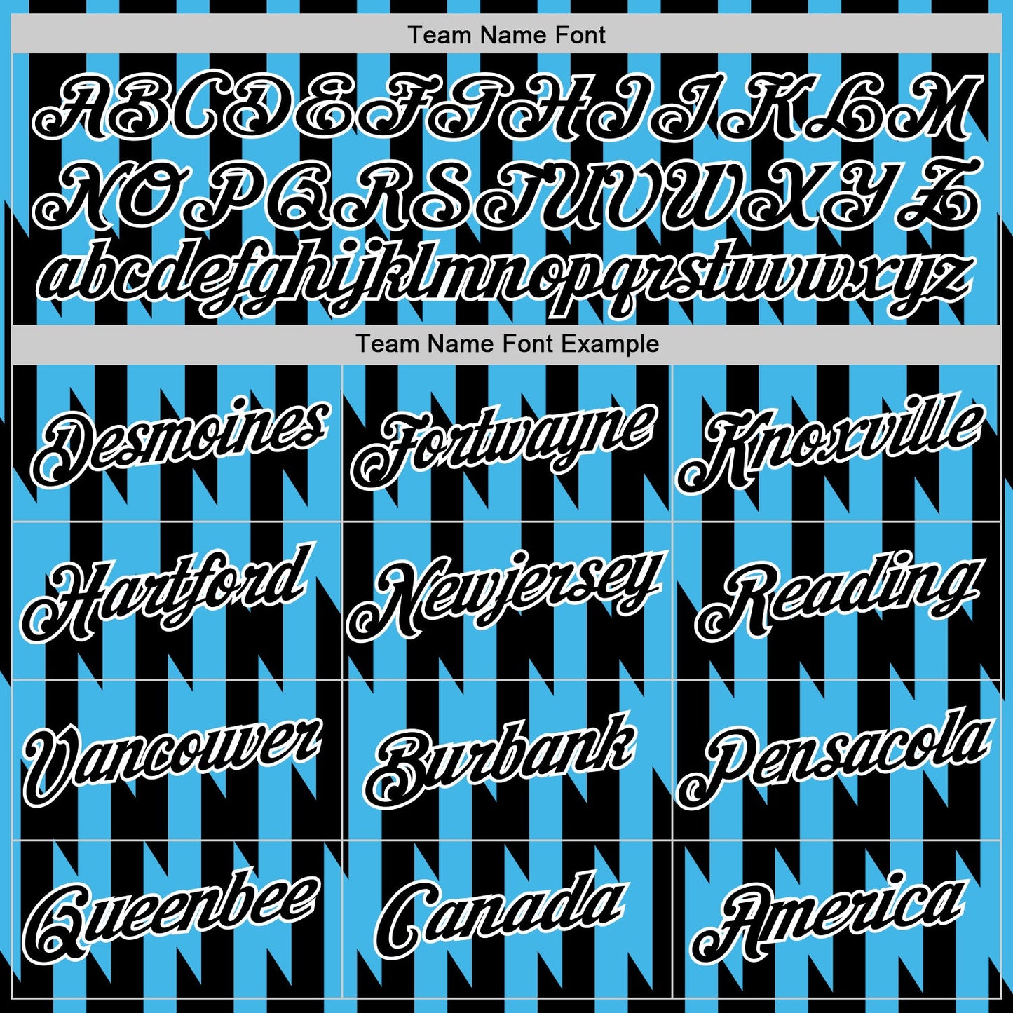Custom Black Sky Blue-White 3D Esports Performance T-Shirt view 3