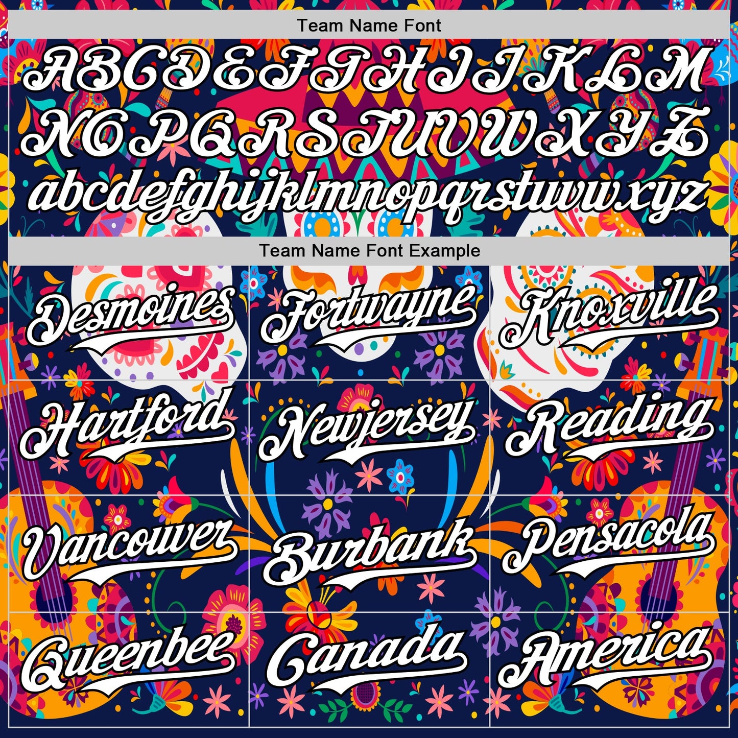 Custom Navy White-Black 3D Mexican Festival Flower Skull With Sombrero Cinco de Mayo Authentic Baseball Jersey view 4