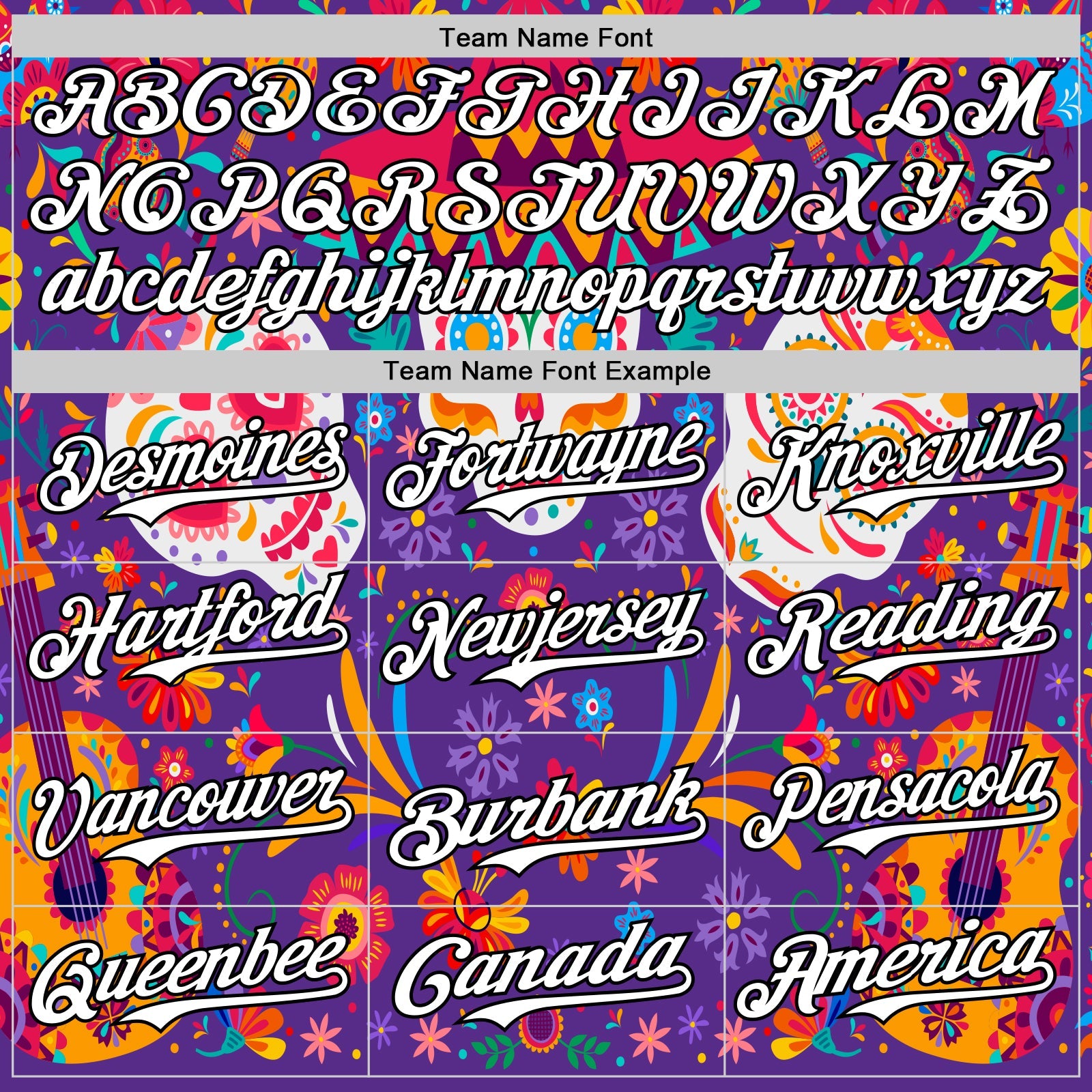 Custom Purple White-Black 3D Mexican Festival Flower Skull With Sombrero Cinco de Mayo Authentic Baseball Jersey view 4