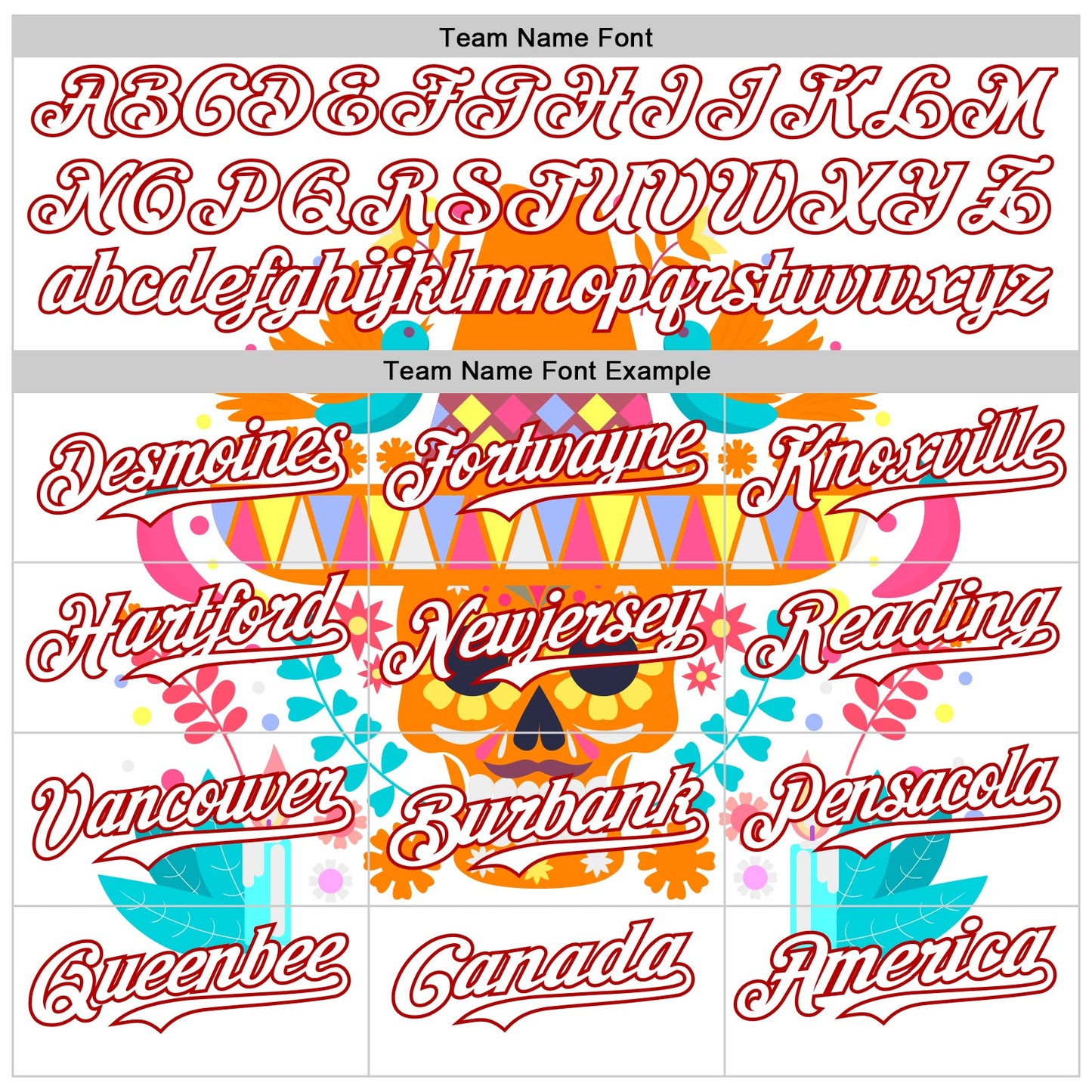 Custom White Red 3D Mexican Festival Flower Skull With Sombrero Cinco de Mayo Authentic Baseball Jersey view 4