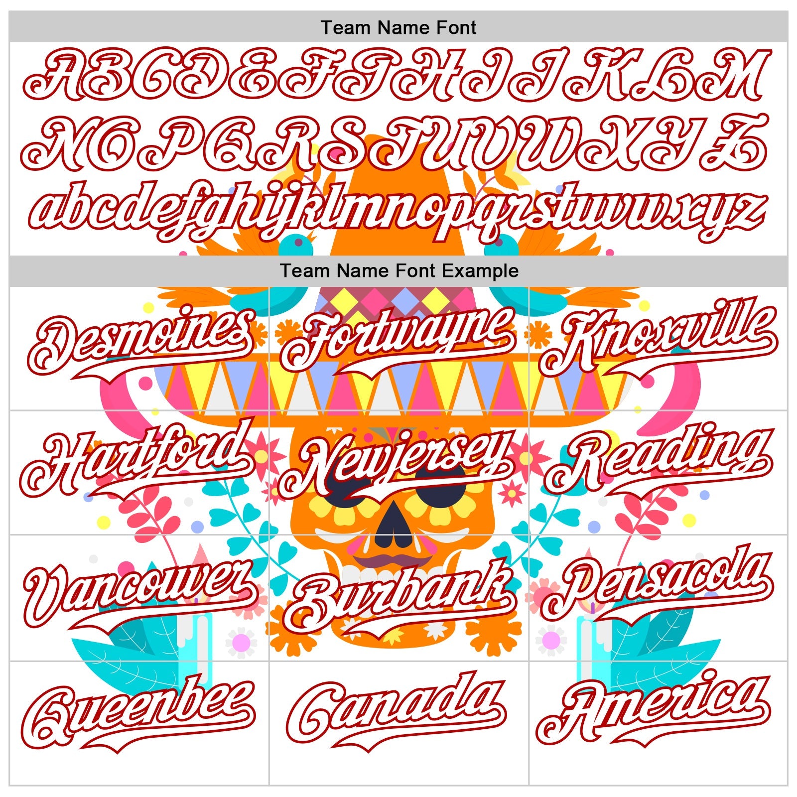 Custom White Red 3D Mexican Festival Flower Skull With Sombrero Cinco de Mayo Authentic Baseball Jersey view 4