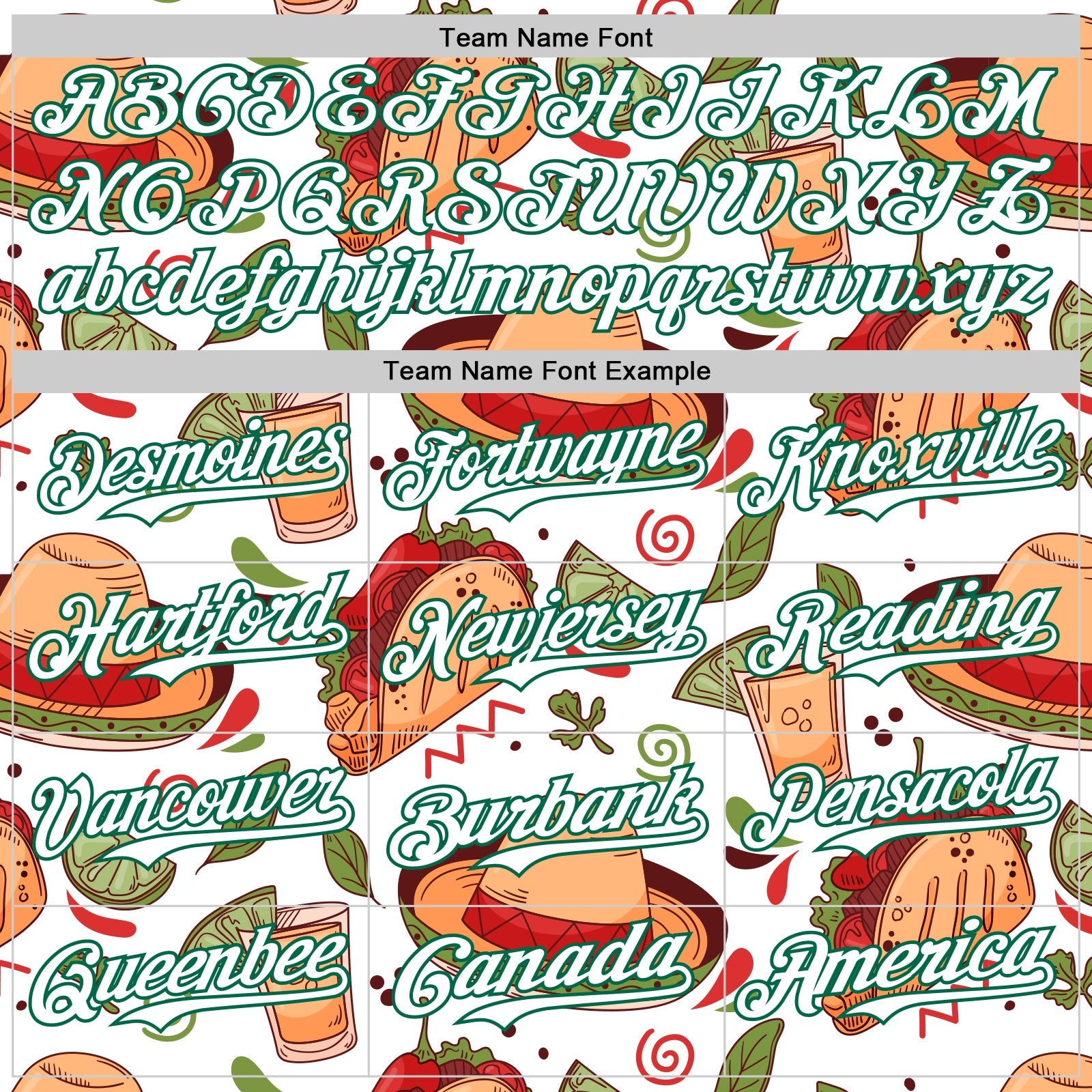 Custom White Kelly Green 3D Mexican Festival Tacos And Sombrero Cinco de Mayo Authentic Baseball Jersey view 4