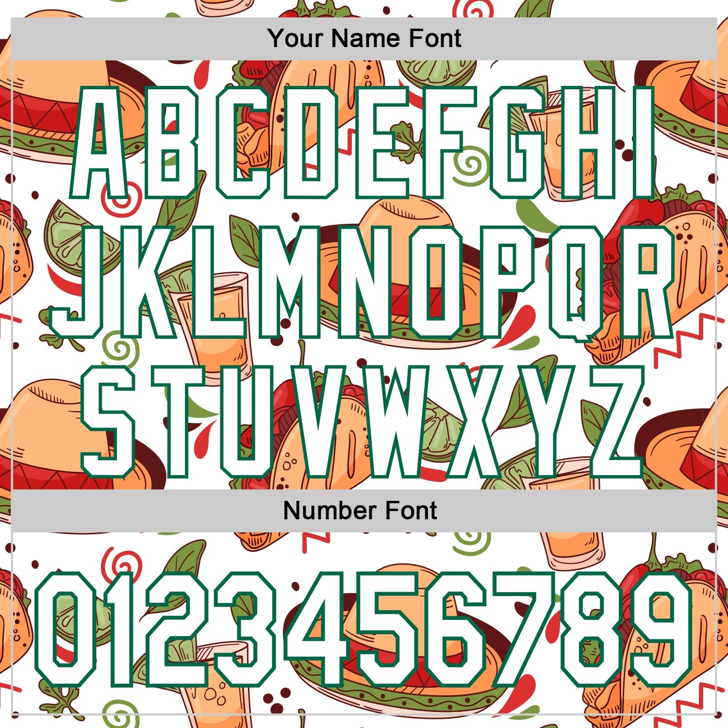 Custom White Kelly Green 3D Mexican Festival Tacos And Sombrero Cinco de Mayo Authentic Baseball Jersey view 5