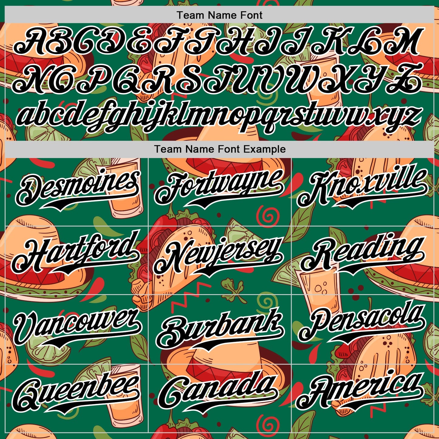 Custom Kelly Green Black-White 3D Mexican Festival Tacos And Sombrero Cinco de Mayo Authentic Baseball Jersey view 4