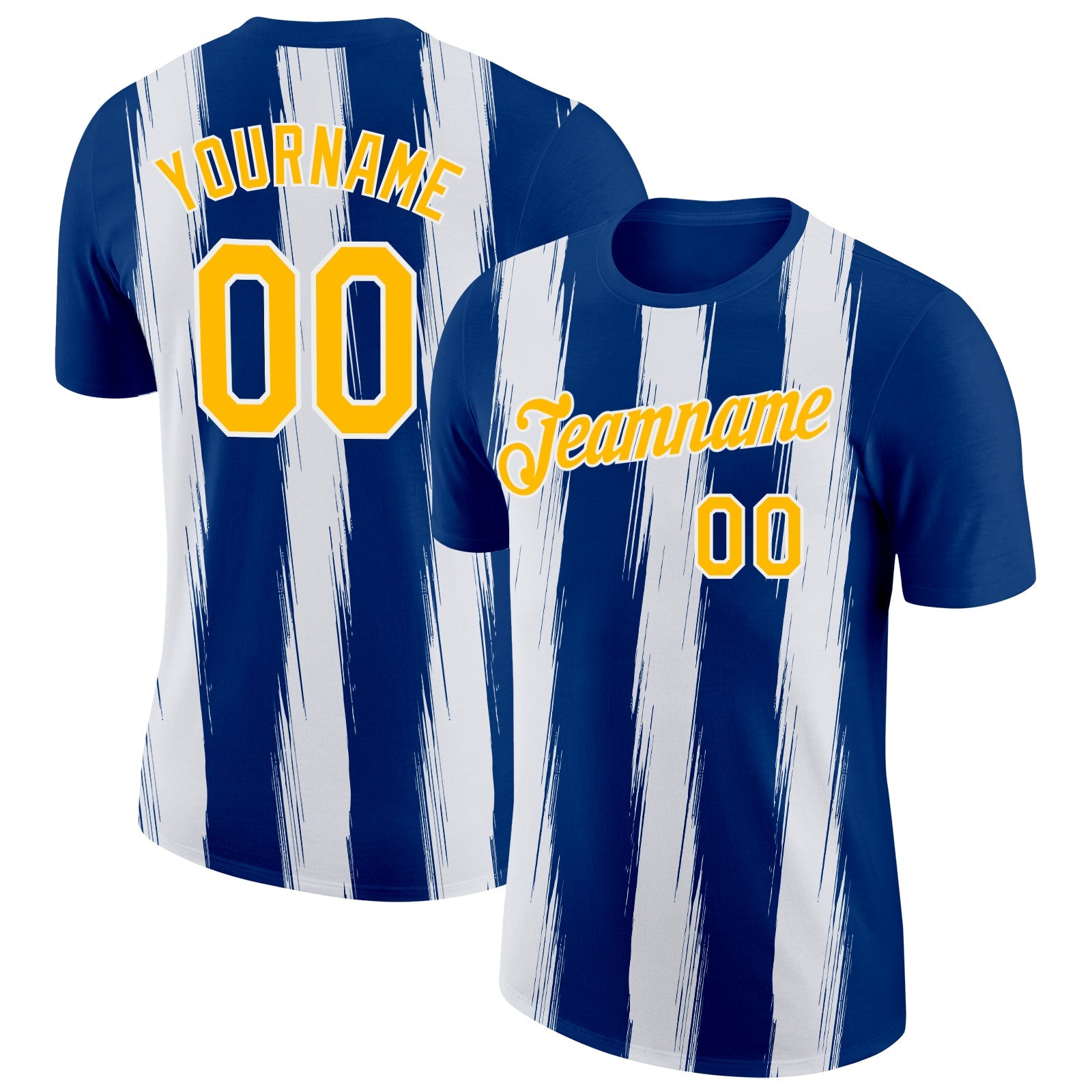 Custom US Navy Blue Gold-White 3D Esports Performance T-Shirt - Main View