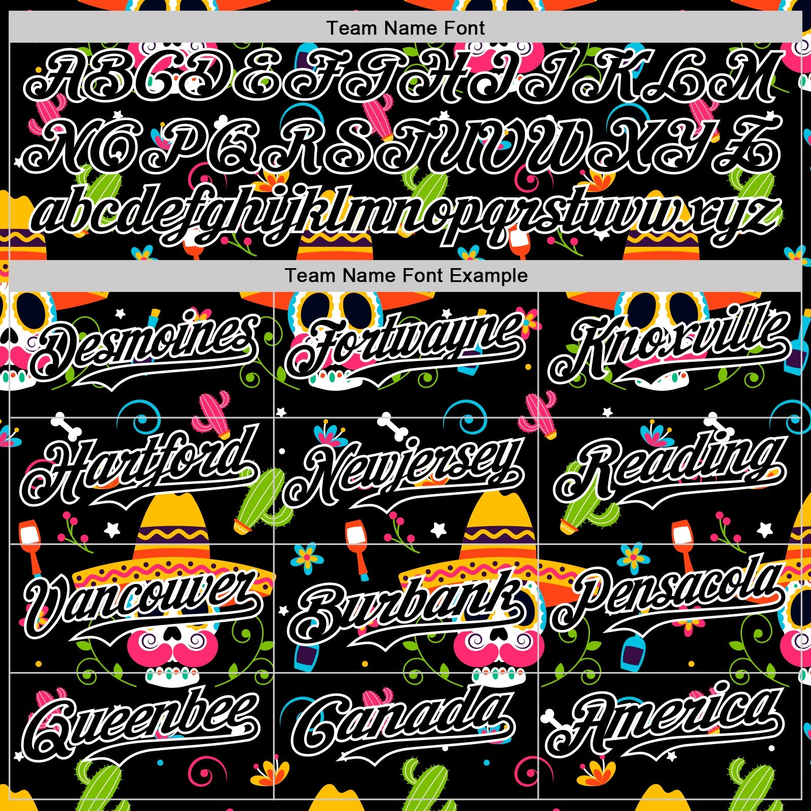 Custom Black White 3D Mexican Festival Flower Skull With Sombrero Cinco de Mayo Authentic Baseball Jersey view 4