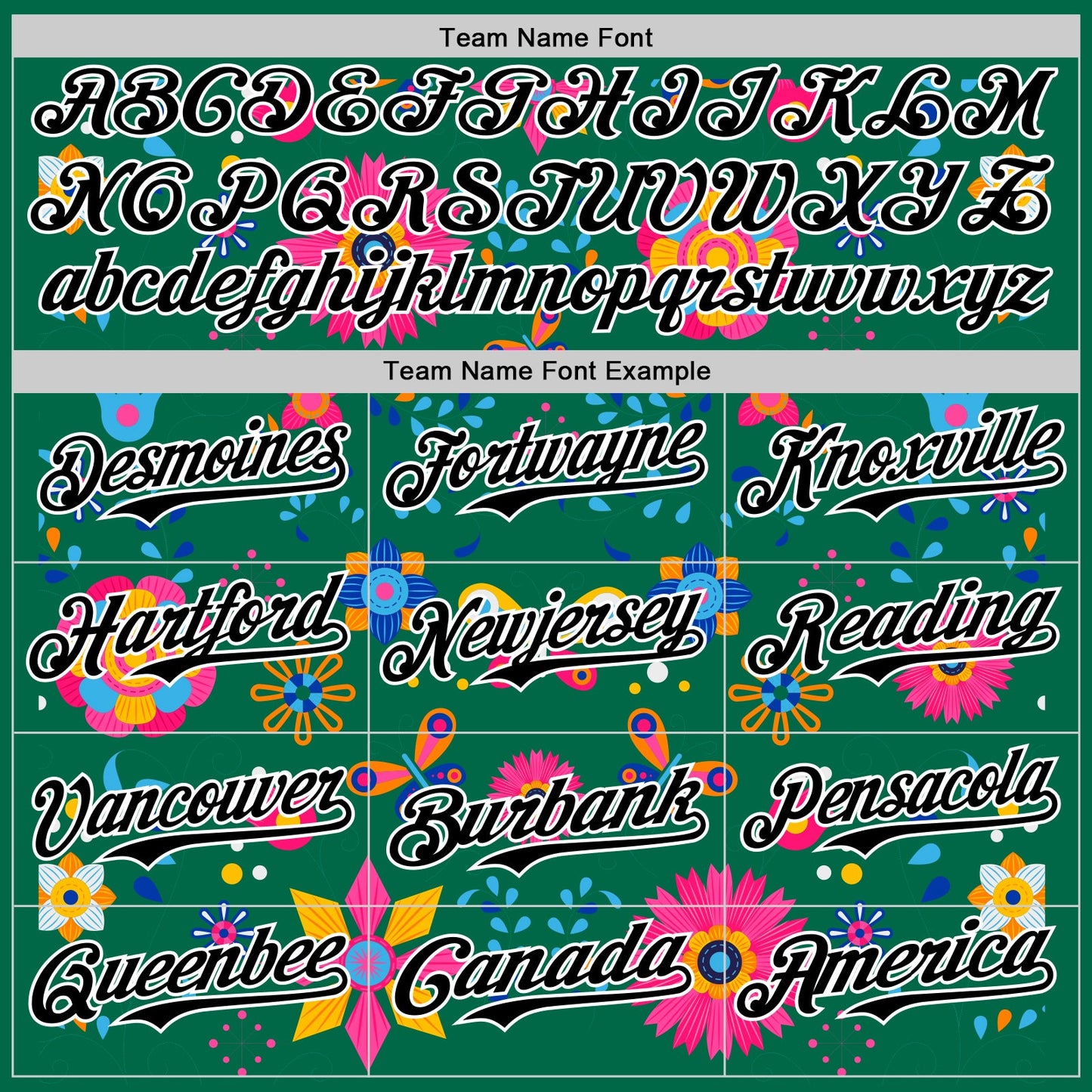 Custom Kelly Green Black-White 3D Mexican Festival Flower Cinco de Mayo Authentic Baseball Jersey view 4