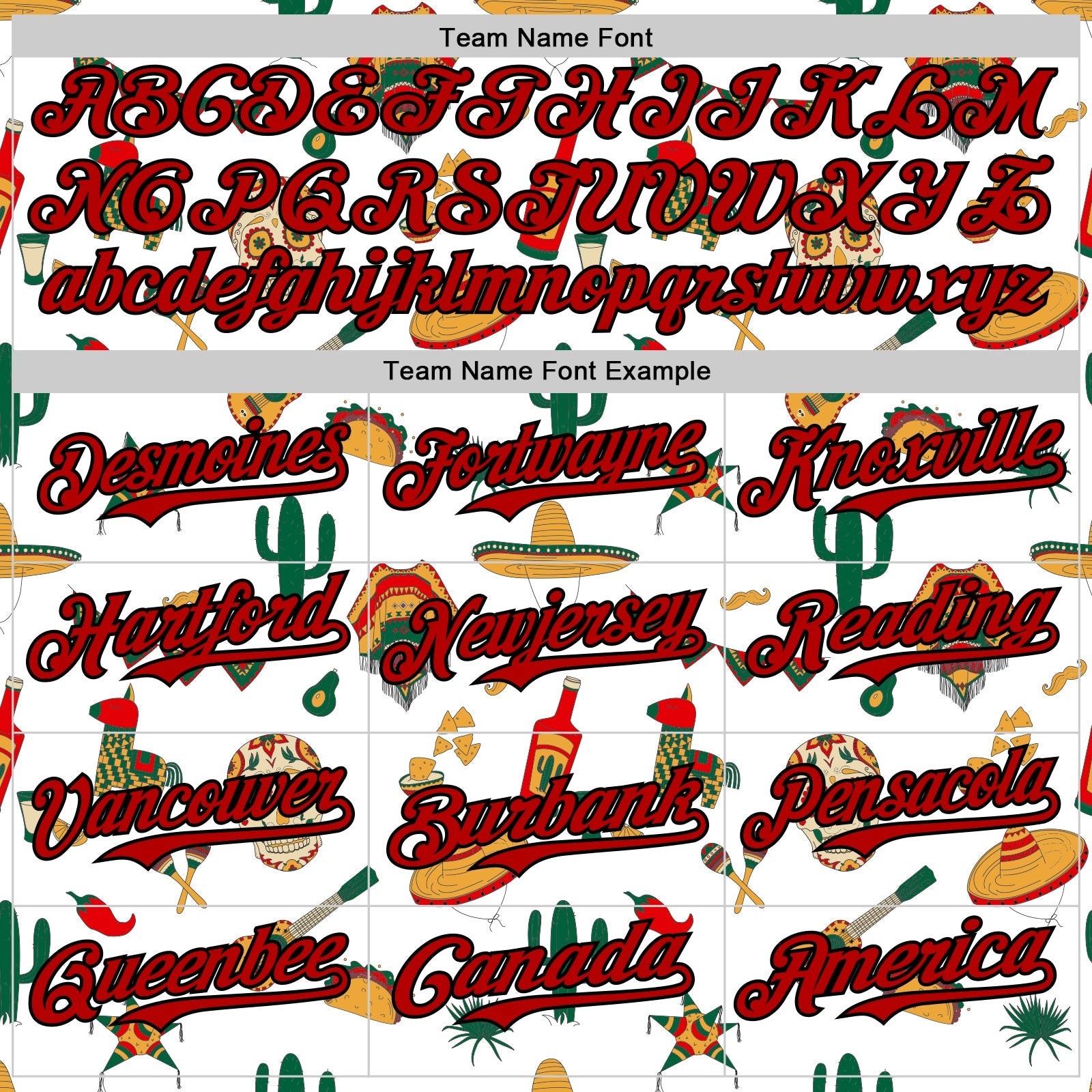 Custom White Red-Black 3D Mexican Festival Cactus Skull Sombrero Cinco de Mayo Authentic Baseball Jersey view 4