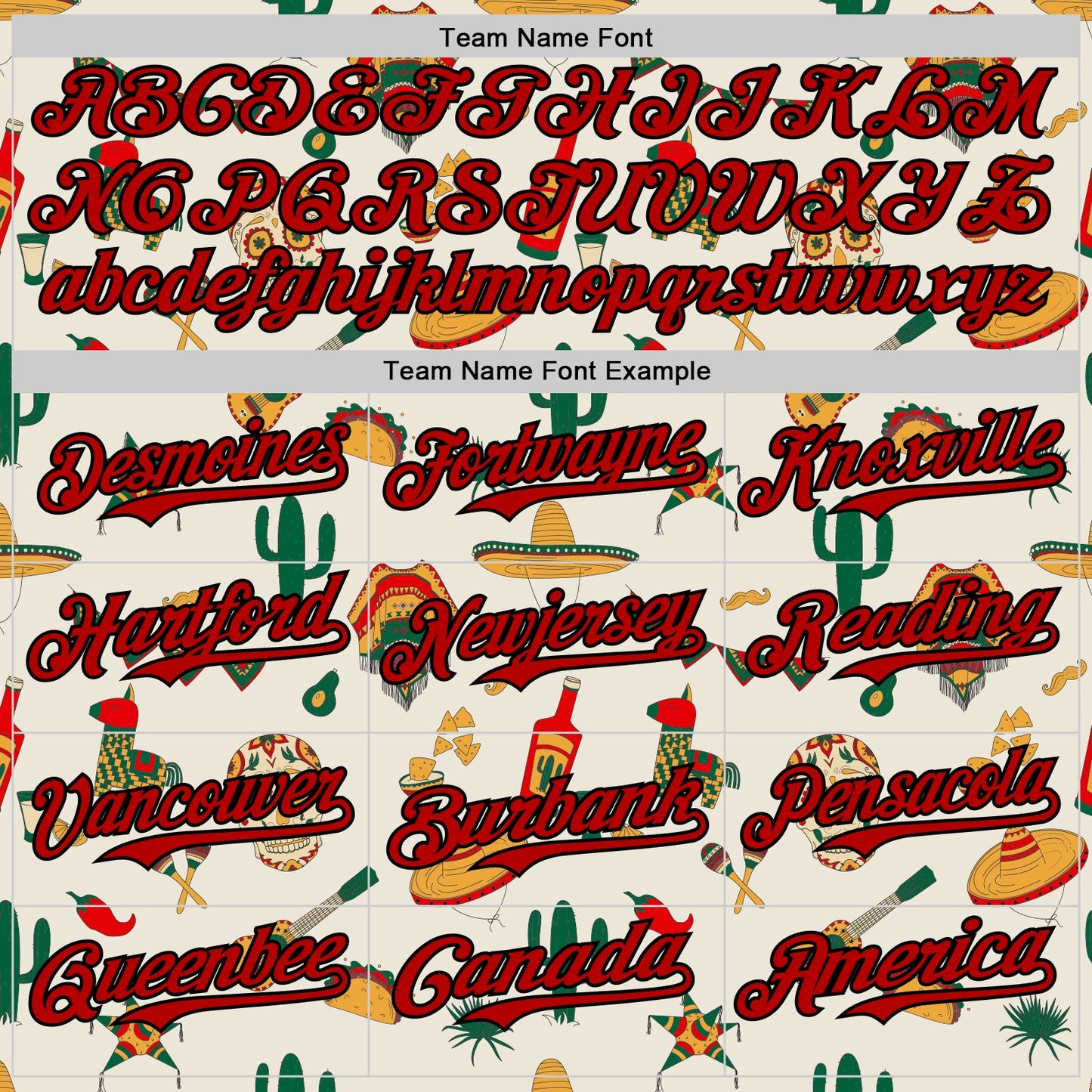 Custom Cream Red-Black 3D Mexican Festival Cactus Skull Sombrero Cinco de Mayo Authentic Baseball Jersey view 4