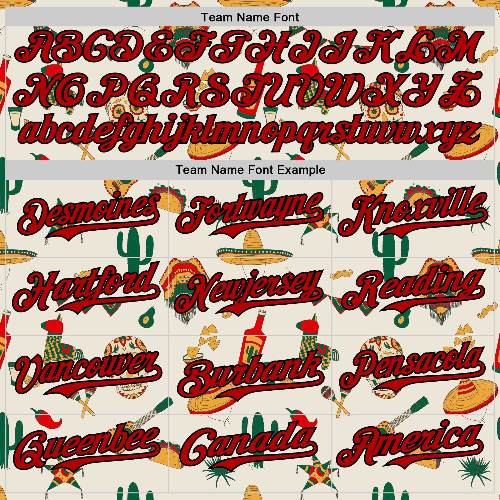 Custom Cream Red-Black 3D Mexican Festival Cactus Skull Sombrero Cinco de Mayo Authentic Baseball Jersey view 4