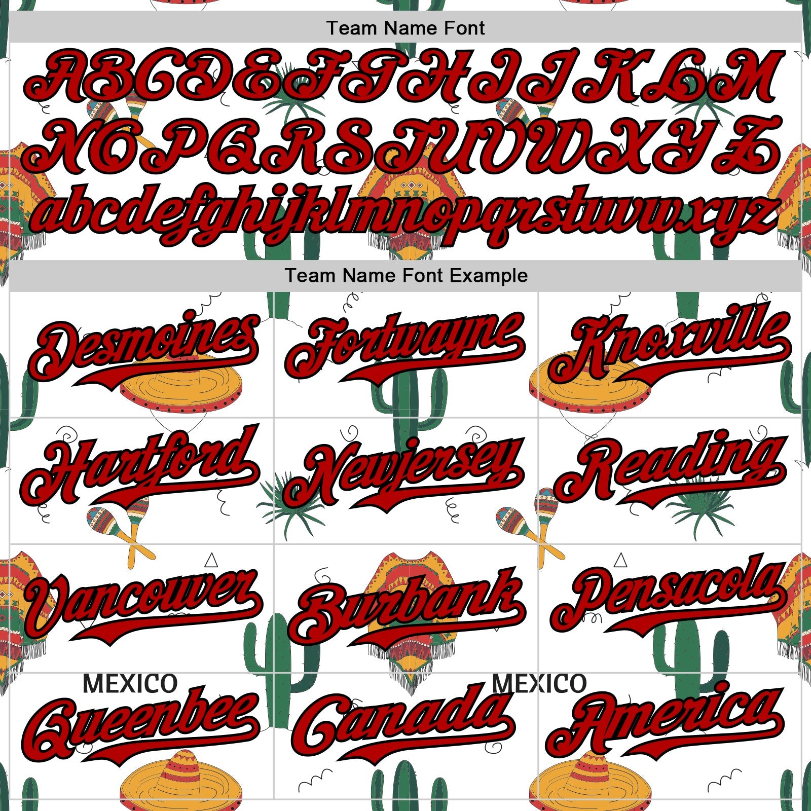 Custom White Red-Black 3D Mexican Festival Cactus And Sombrero Cinco de Mayo Authentic Baseball Jersey view 4