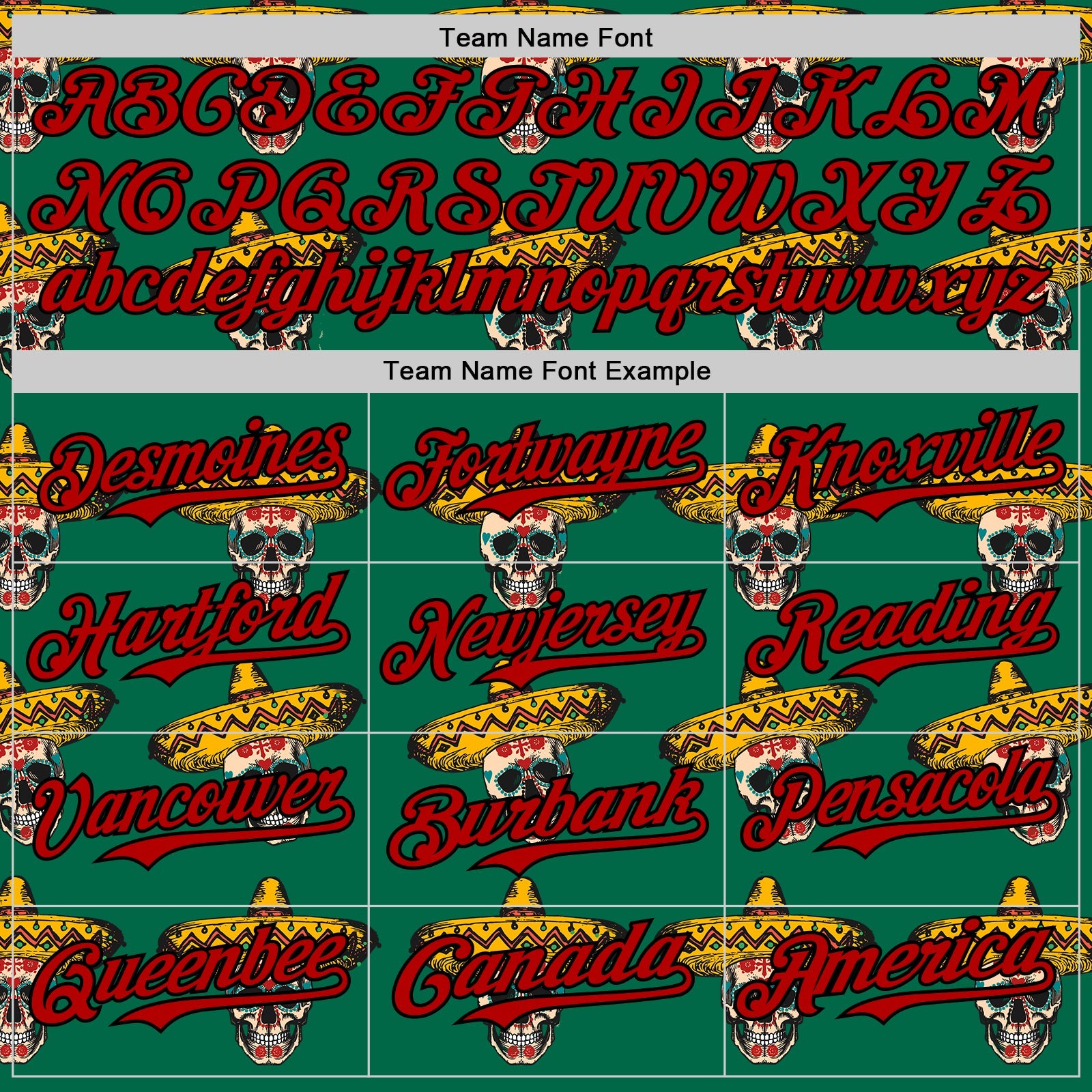 Custom Kelly Green Red-Black 3D Mexican Festival Skull With Sombrero Cinco de Mayo Authentic Baseball Jersey view 4