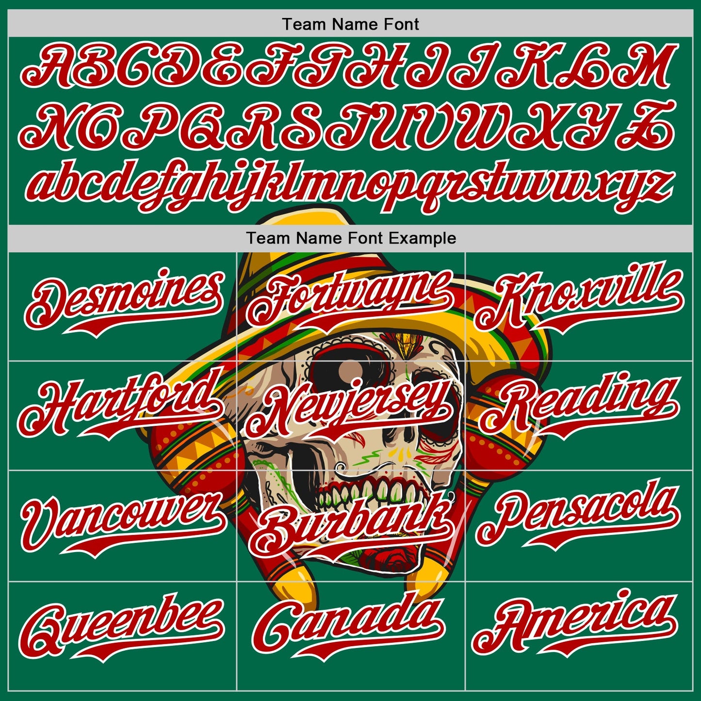 Custom Kelly Green Red-White 3D Mexican Festival Skull With Sombrero Cinco de Mayo Authentic Baseball Jersey view 4